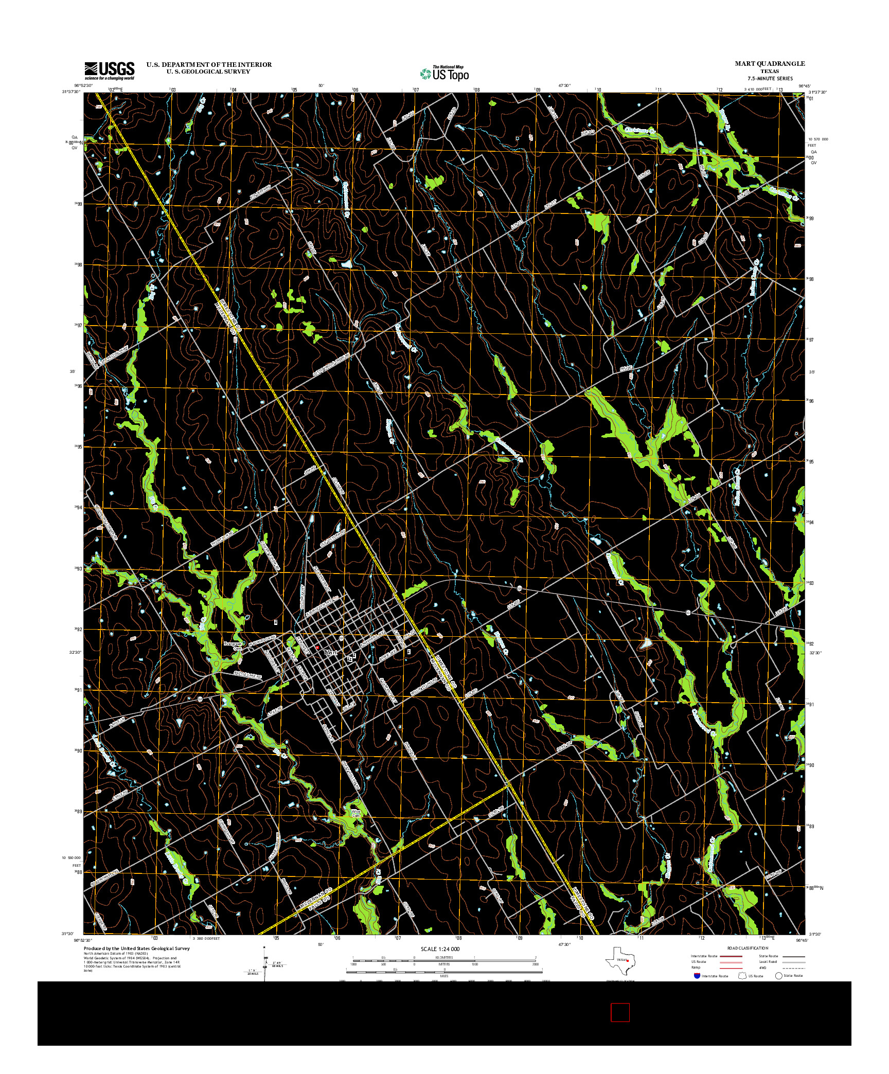 USGS US TOPO 7.5-MINUTE MAP FOR MART, TX 2013