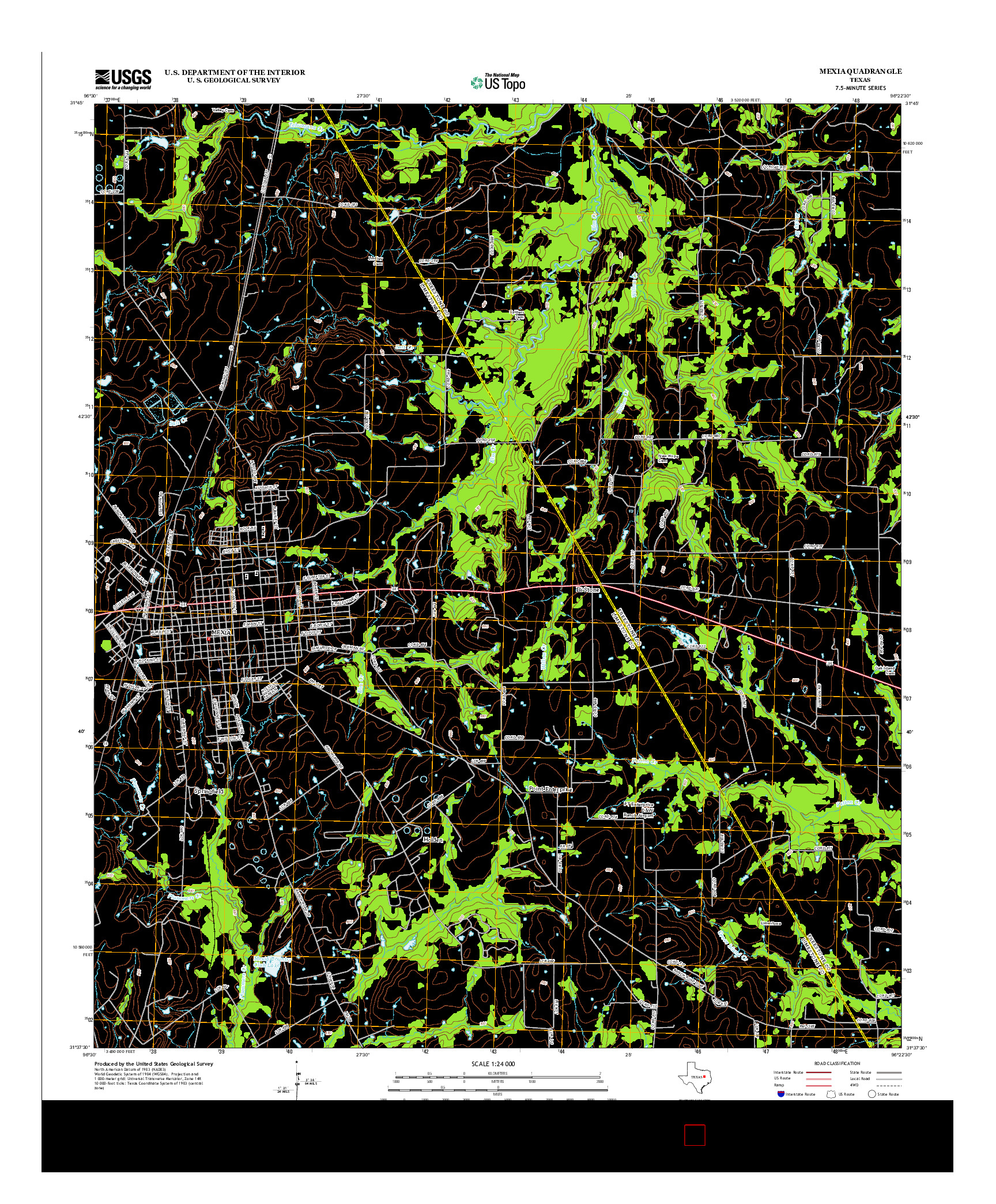 USGS US TOPO 7.5-MINUTE MAP FOR MEXIA, TX 2013