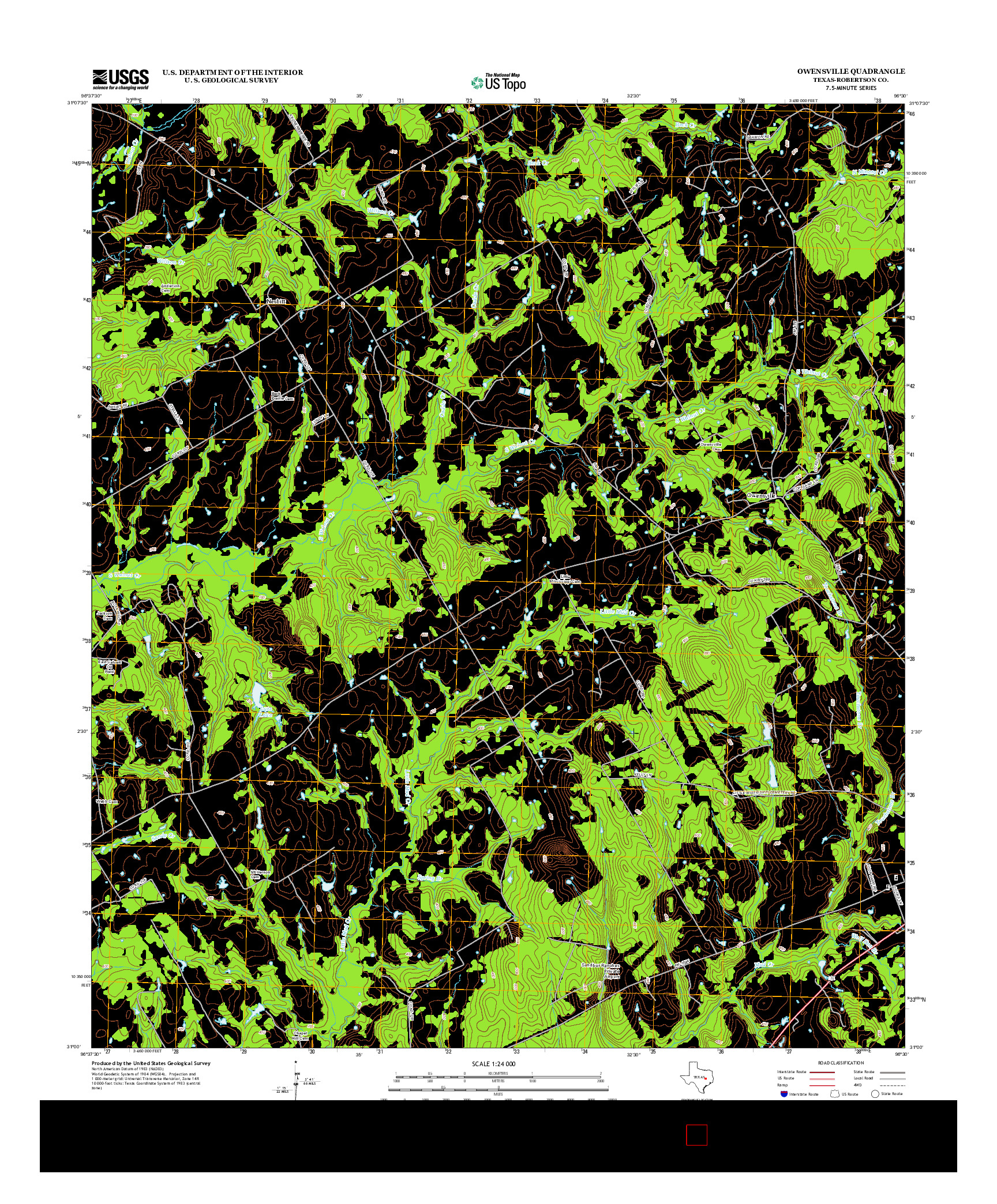 USGS US TOPO 7.5-MINUTE MAP FOR OWENSVILLE, TX 2013