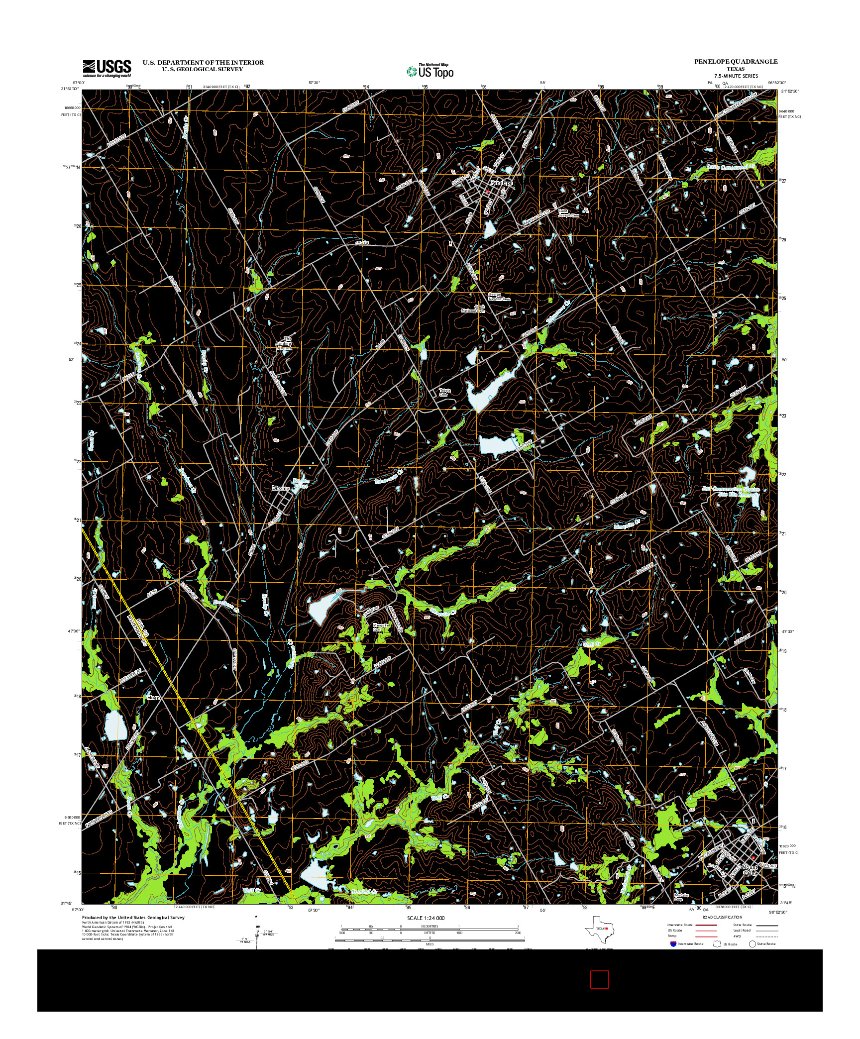 USGS US TOPO 7.5-MINUTE MAP FOR PENELOPE, TX 2013