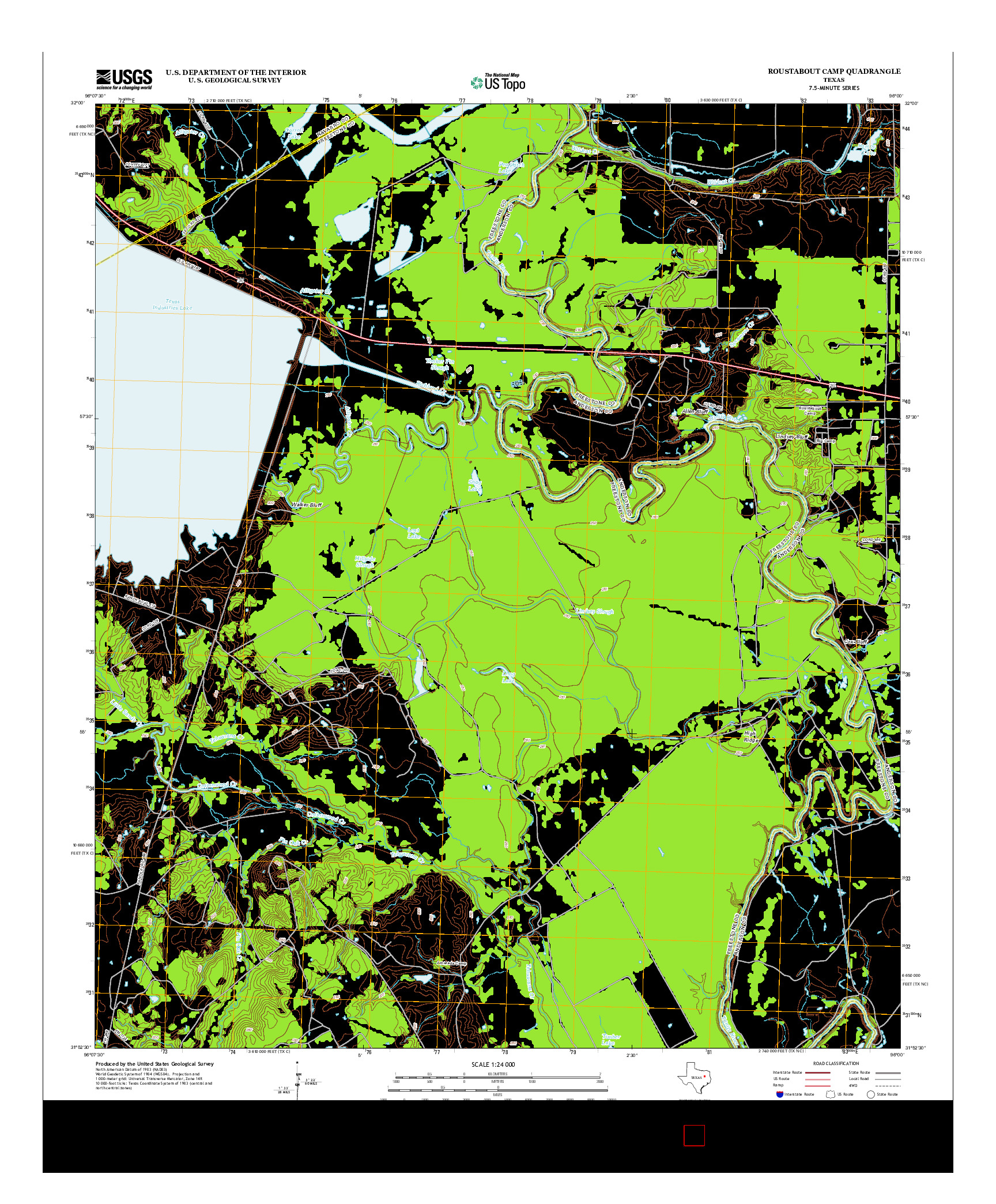 USGS US TOPO 7.5-MINUTE MAP FOR ROUSTABOUT CAMP, TX 2013