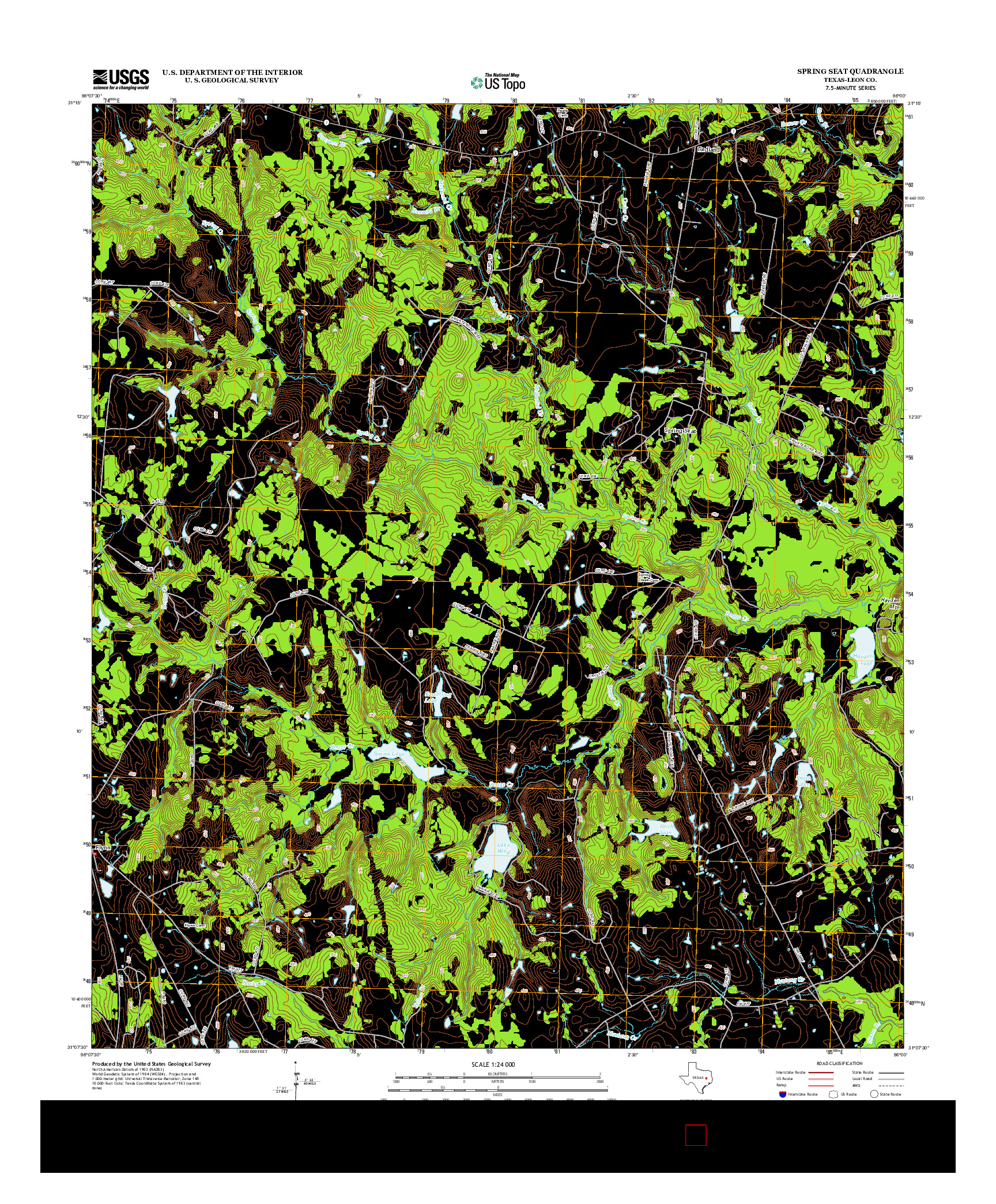 USGS US TOPO 7.5-MINUTE MAP FOR SPRING SEAT, TX 2013