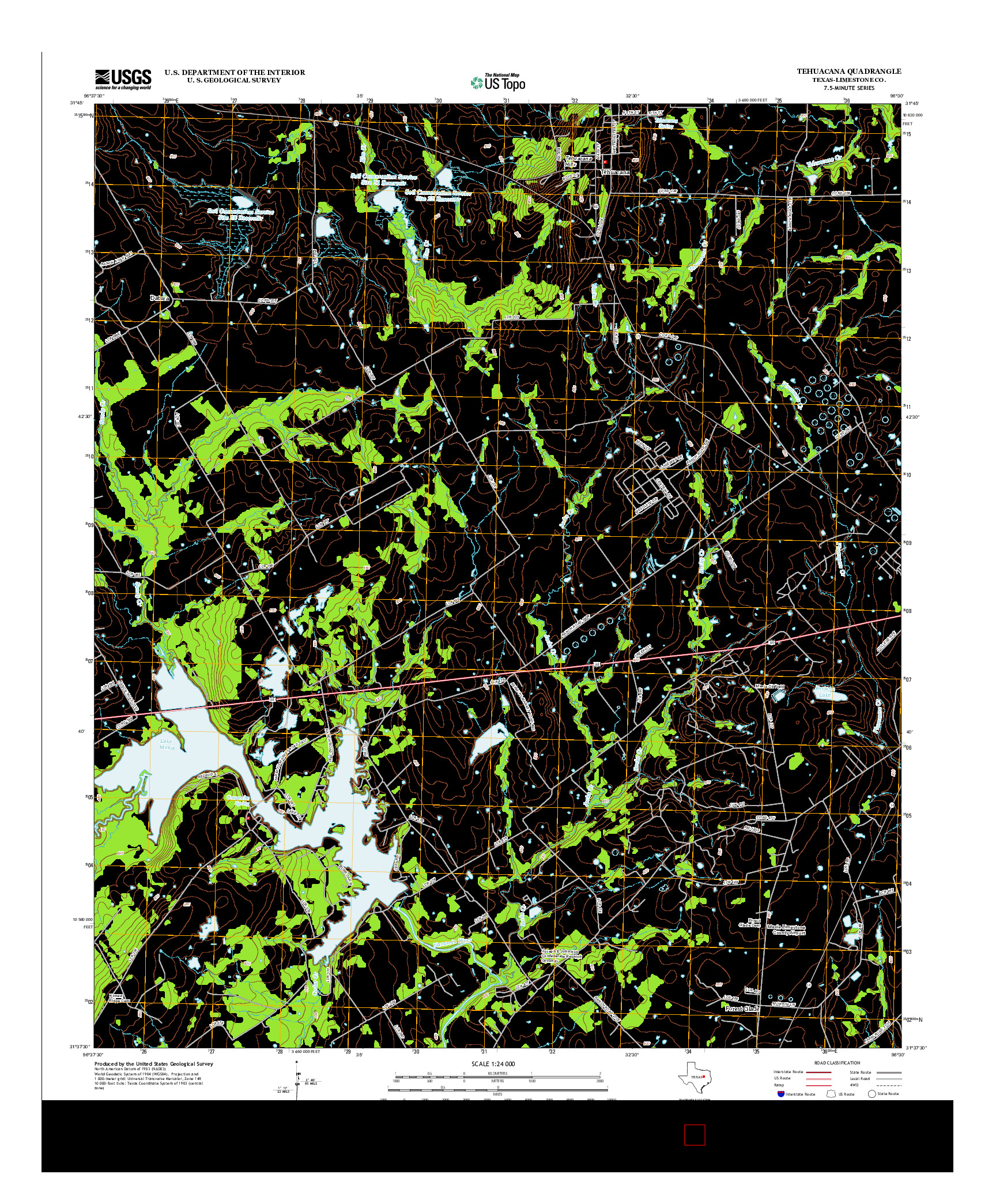 USGS US TOPO 7.5-MINUTE MAP FOR TEHUACANA, TX 2013