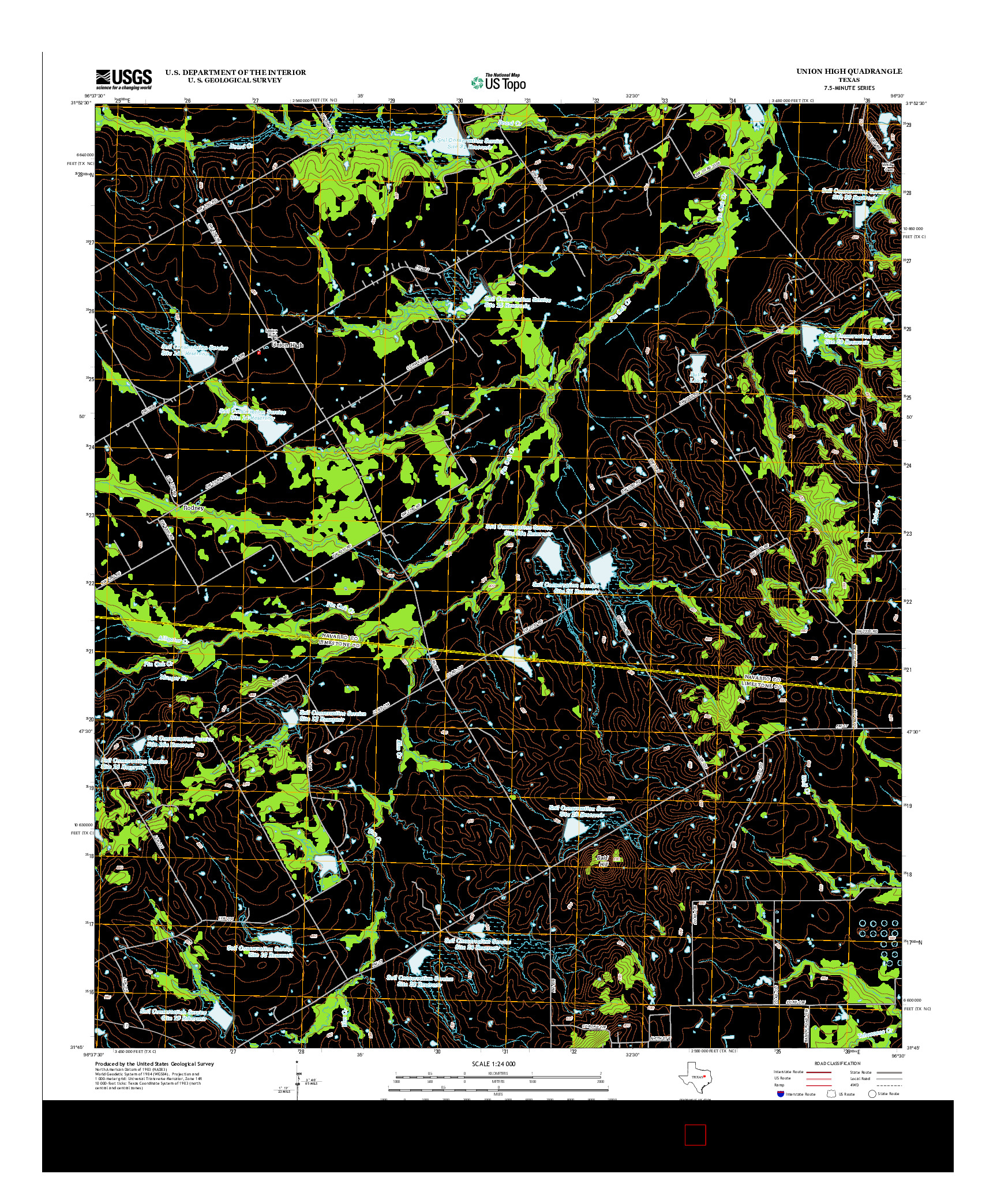 USGS US TOPO 7.5-MINUTE MAP FOR UNION HIGH, TX 2013