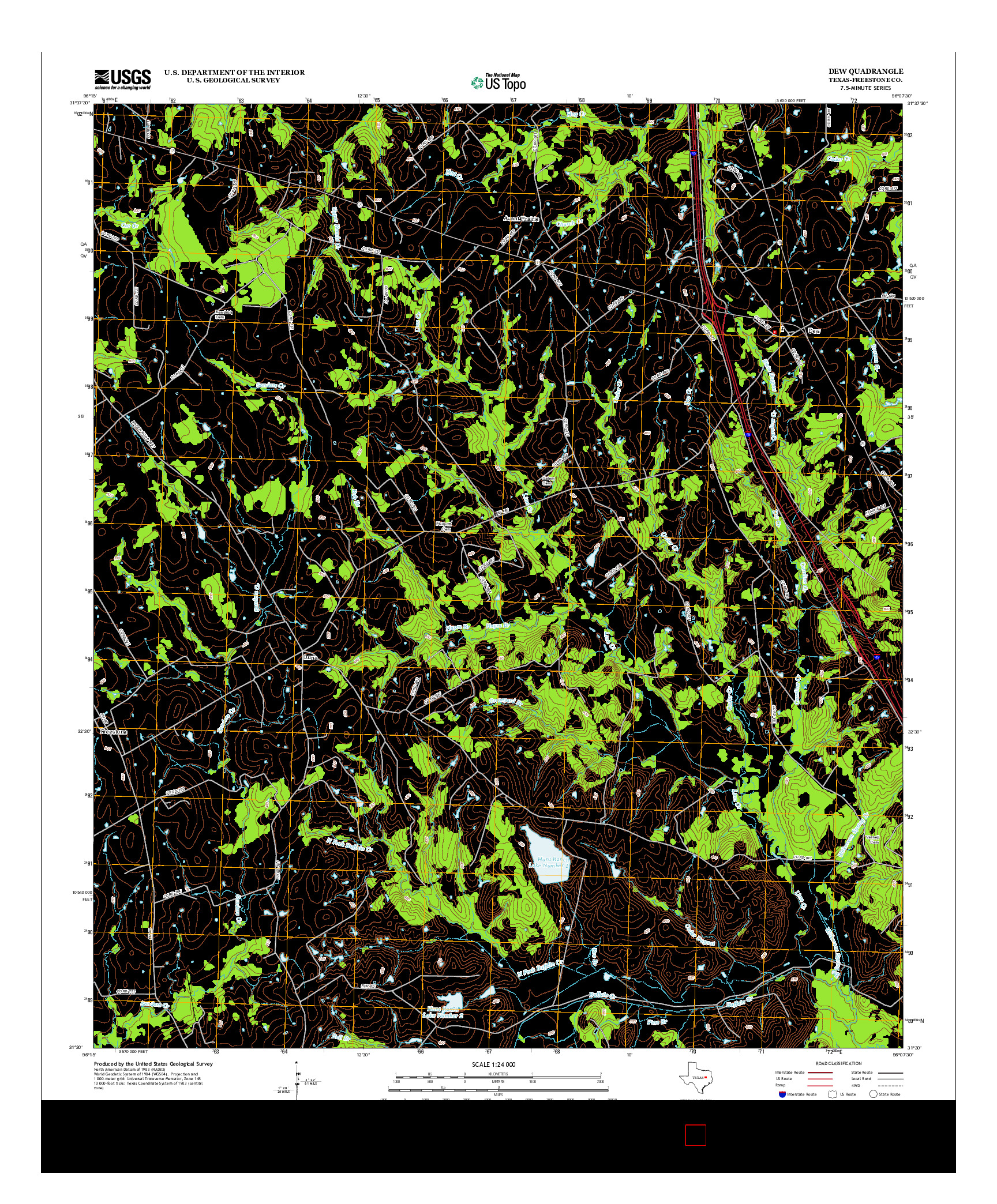 USGS US TOPO 7.5-MINUTE MAP FOR DEW, TX 2013