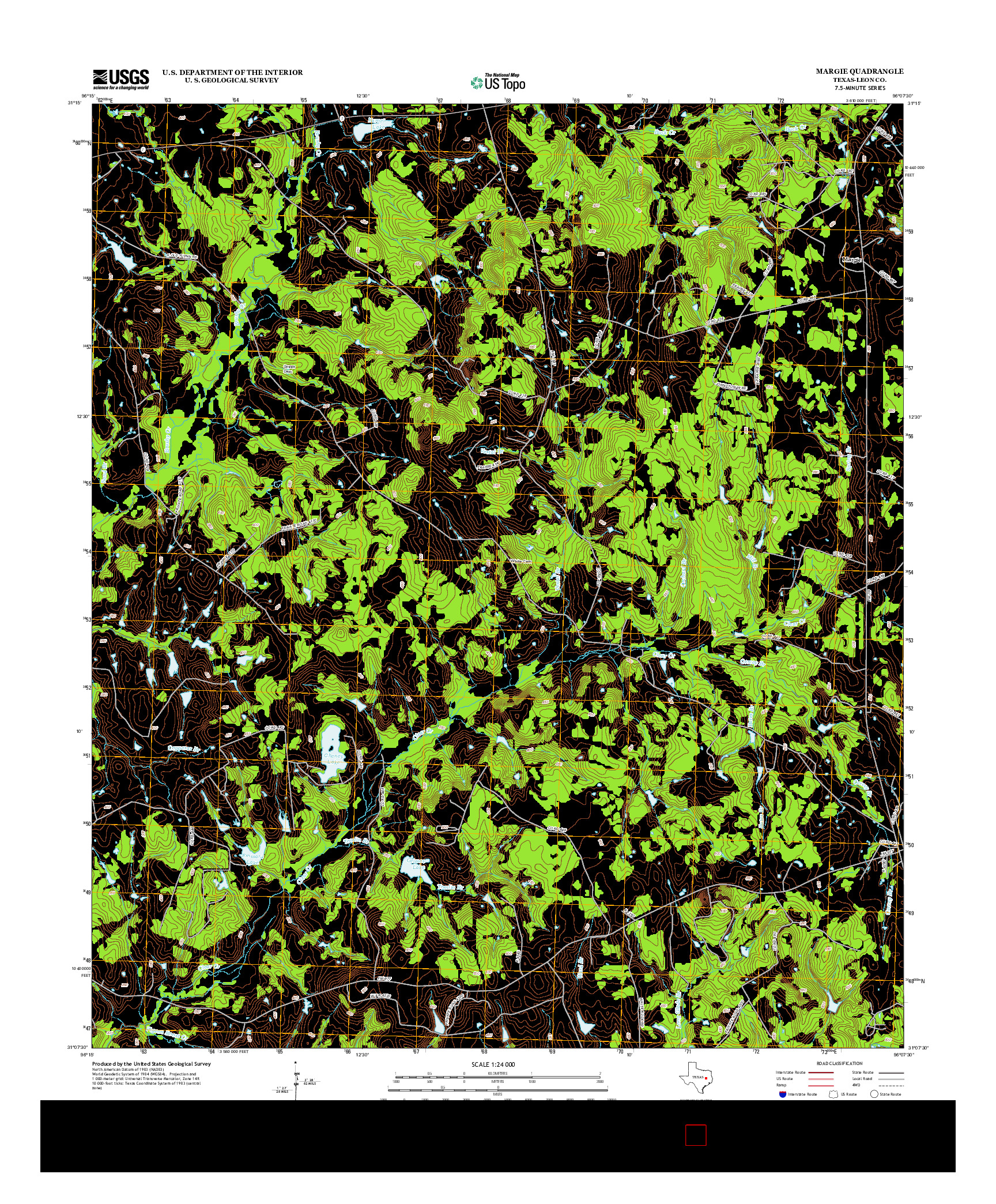 USGS US TOPO 7.5-MINUTE MAP FOR MARGIE, TX 2013