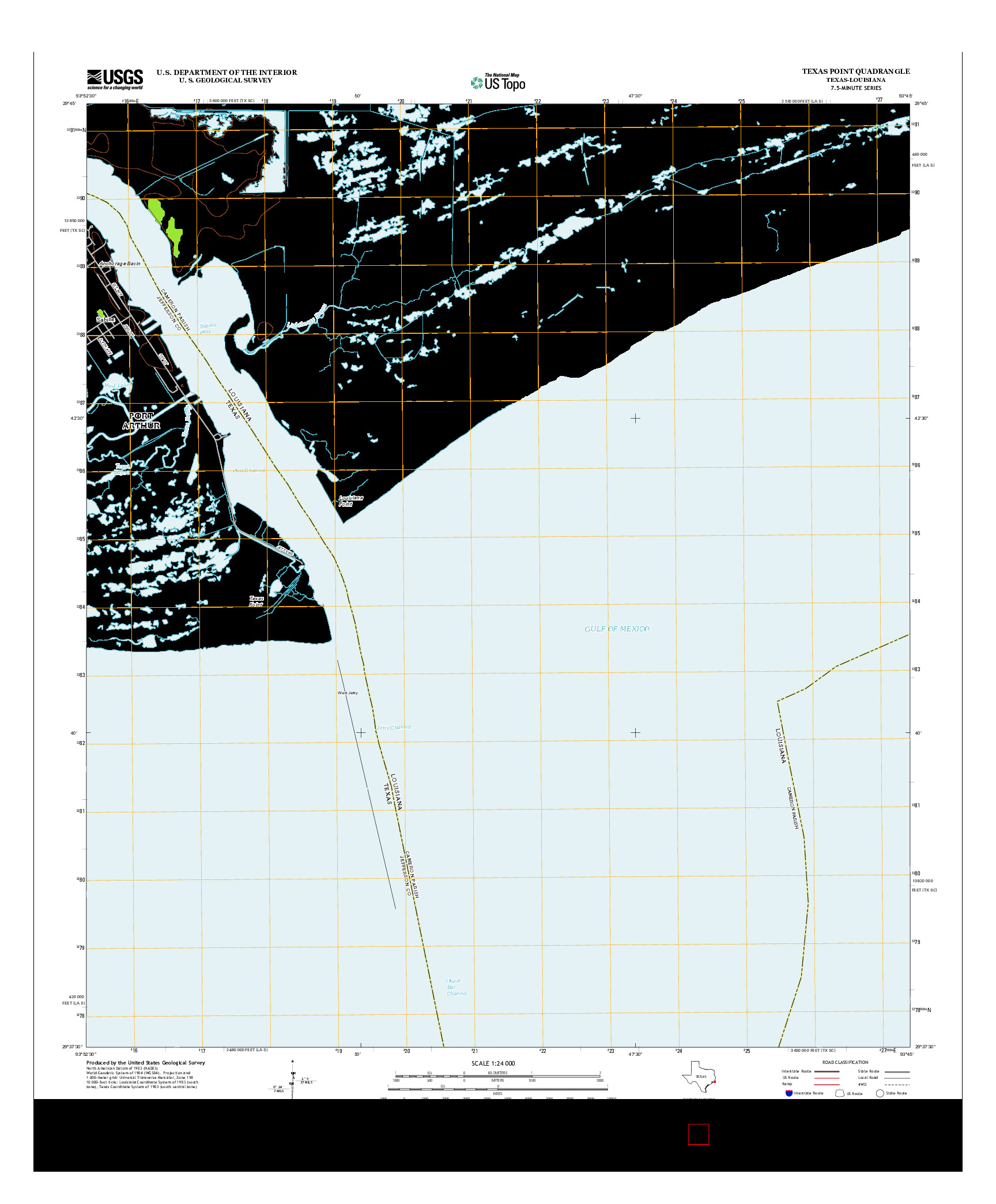 USGS US TOPO 7.5-MINUTE MAP FOR TEXAS POINT, TX-LA 2013