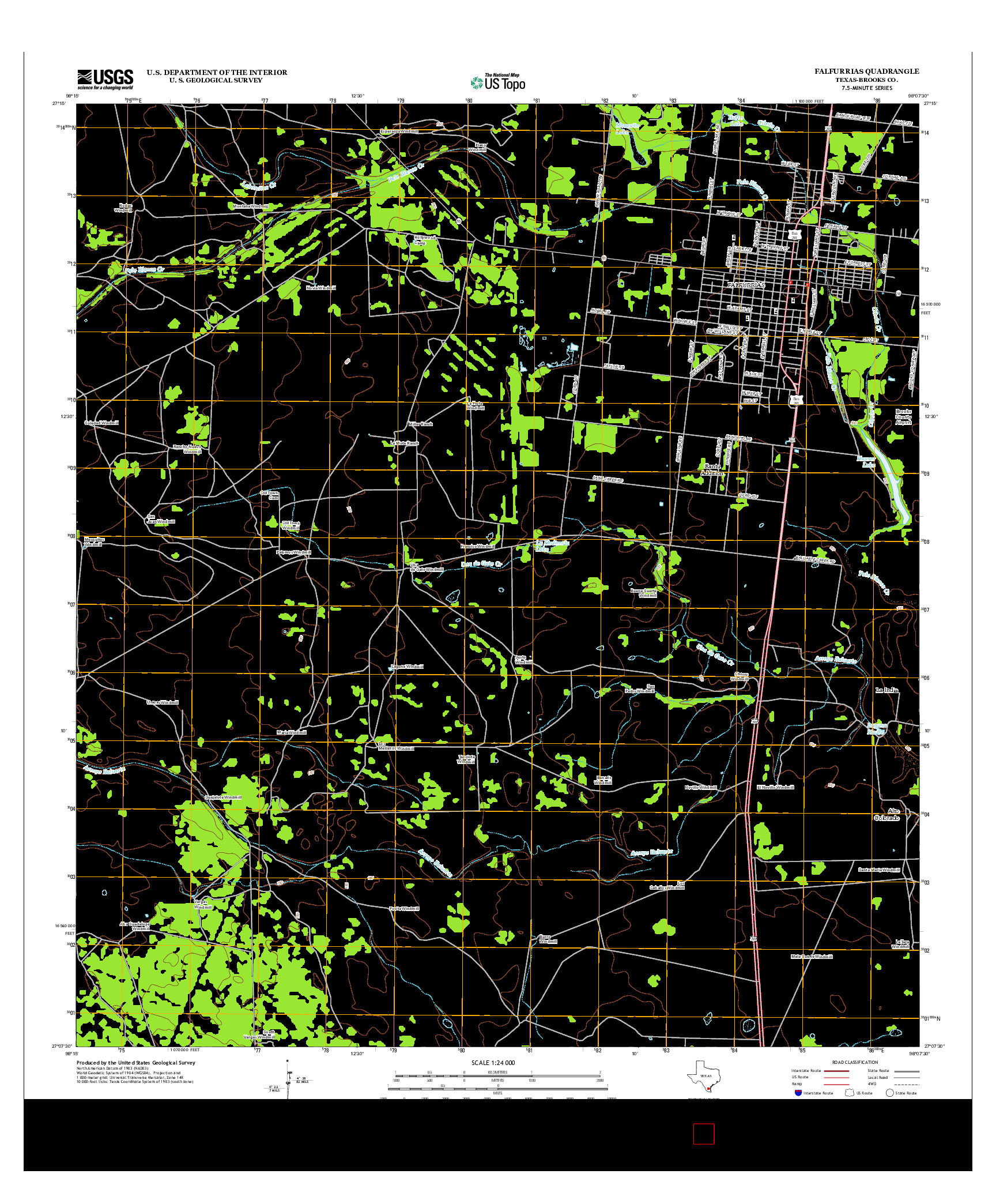 USGS US TOPO 7.5-MINUTE MAP FOR FALFURRIAS, TX 2013