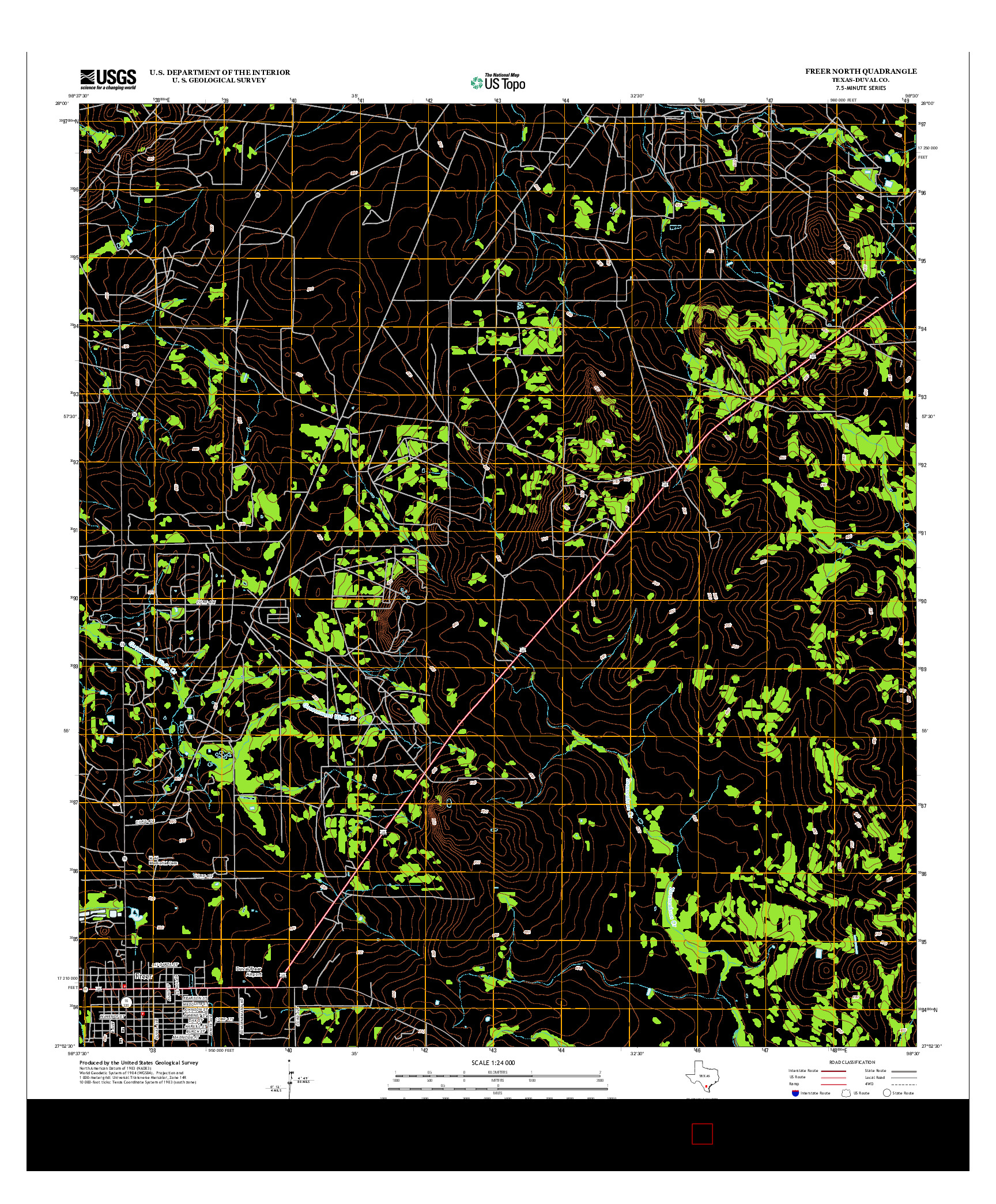 USGS US TOPO 7.5-MINUTE MAP FOR FREER NORTH, TX 2013