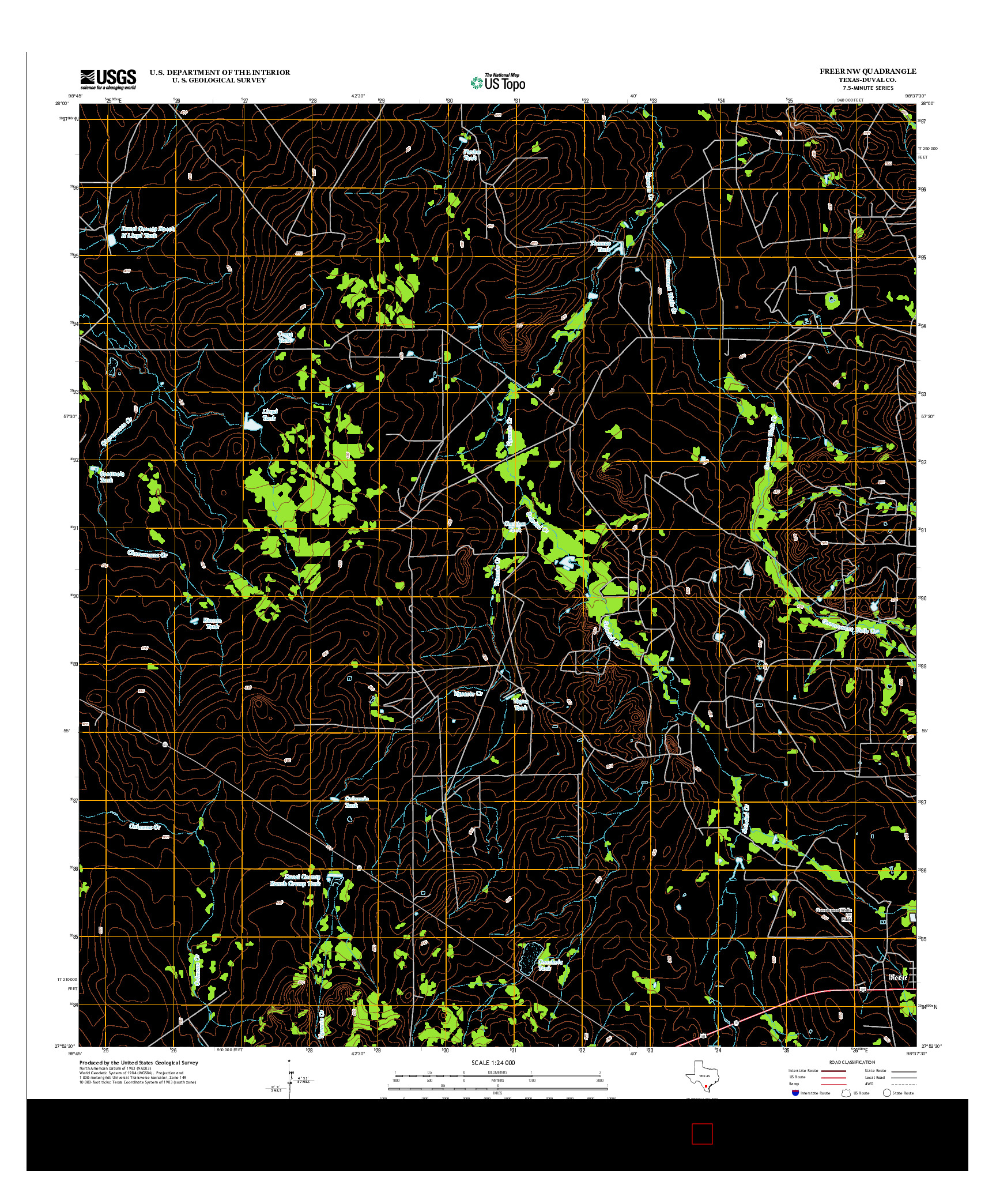 USGS US TOPO 7.5-MINUTE MAP FOR FREER NW, TX 2013