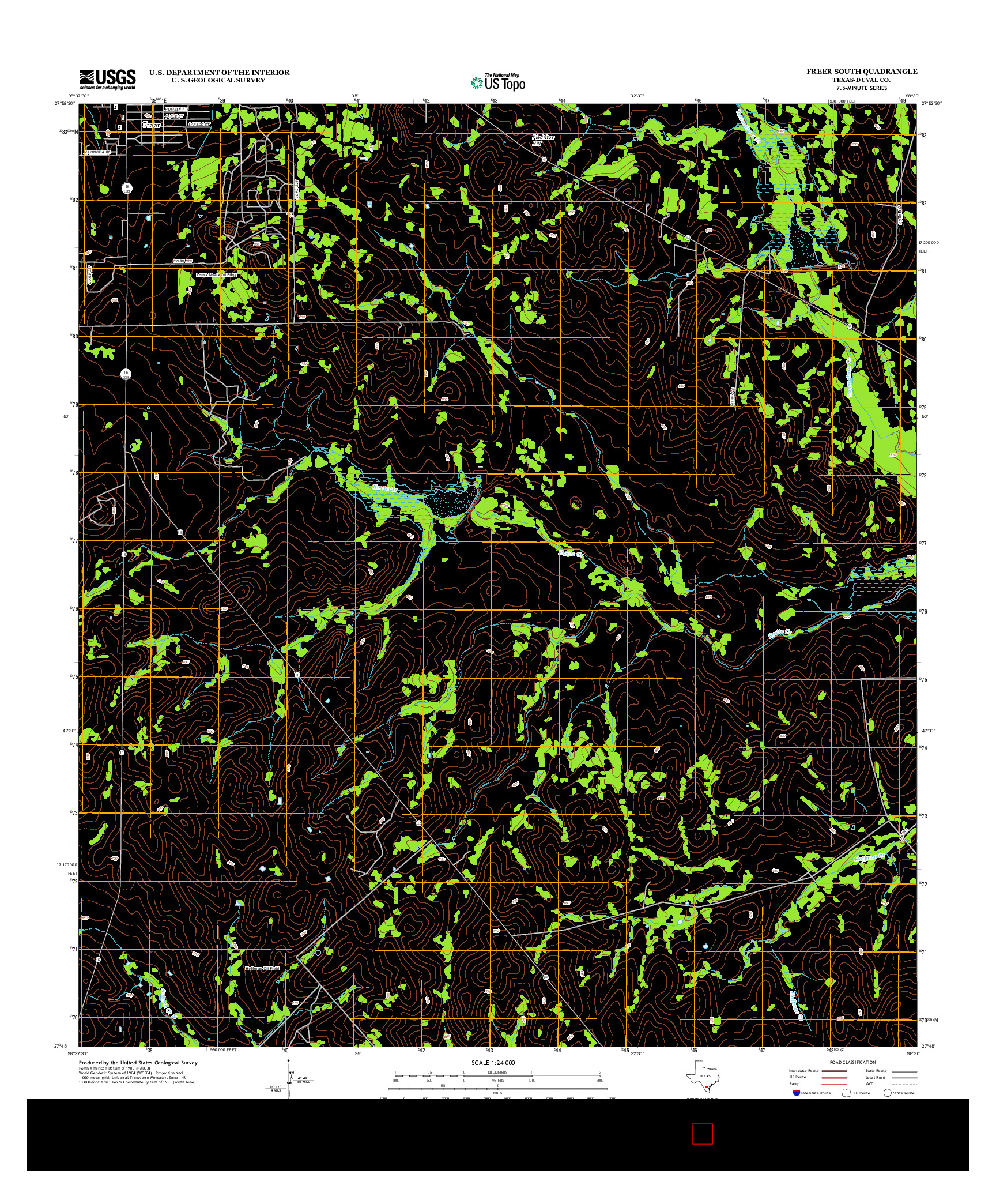 USGS US TOPO 7.5-MINUTE MAP FOR FREER SOUTH, TX 2013
