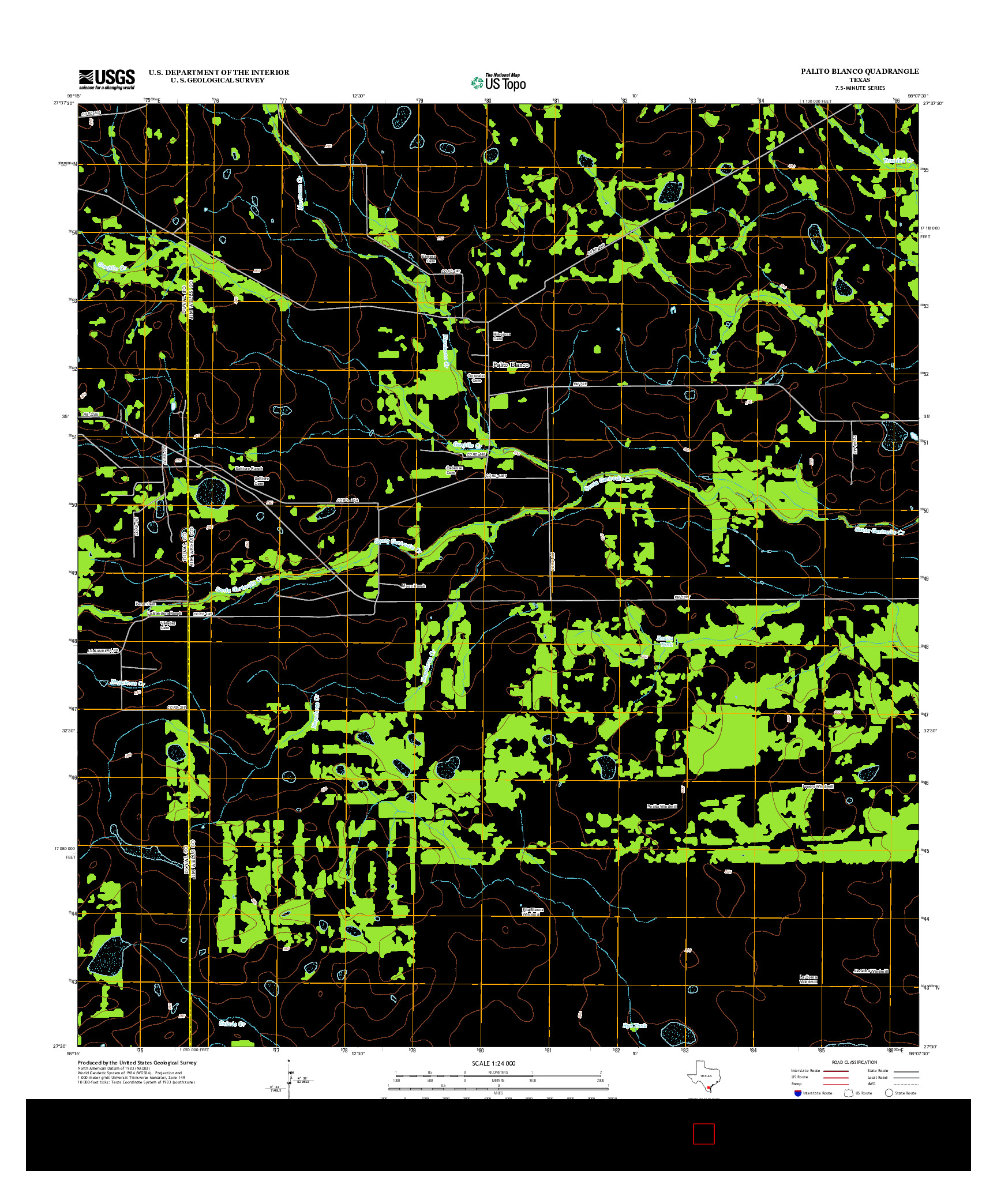 USGS US TOPO 7.5-MINUTE MAP FOR PALITO BLANCO, TX 2013