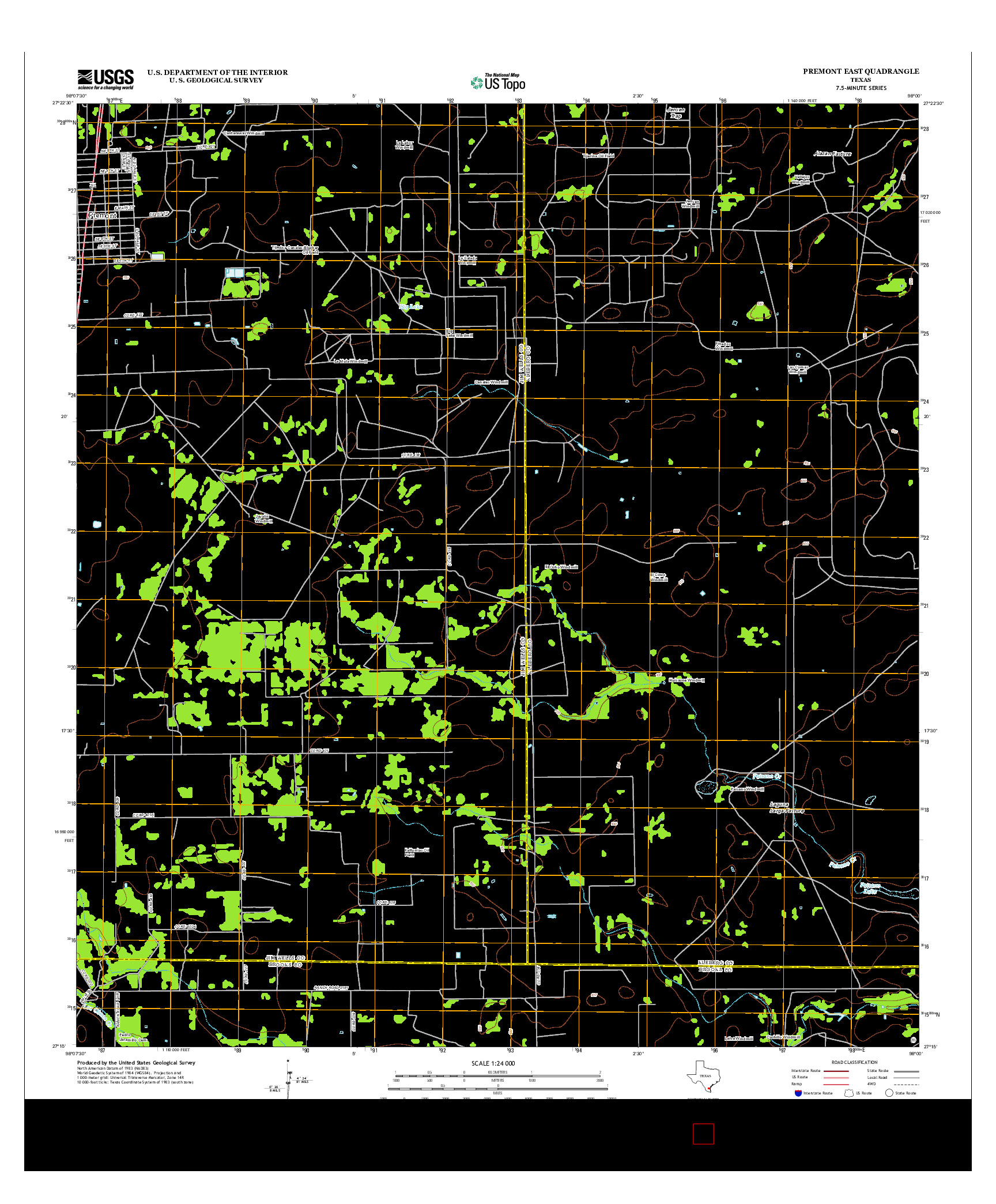 USGS US TOPO 7.5-MINUTE MAP FOR PREMONT EAST, TX 2013