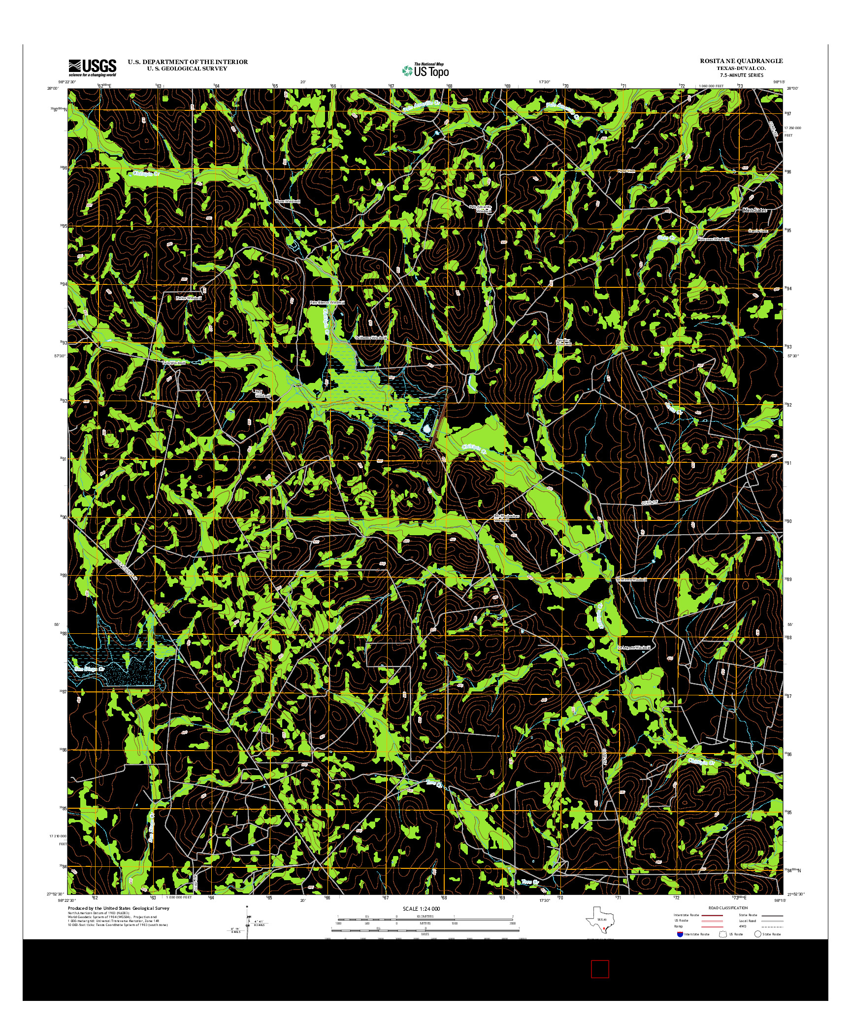 USGS US TOPO 7.5-MINUTE MAP FOR ROSITA NE, TX 2013