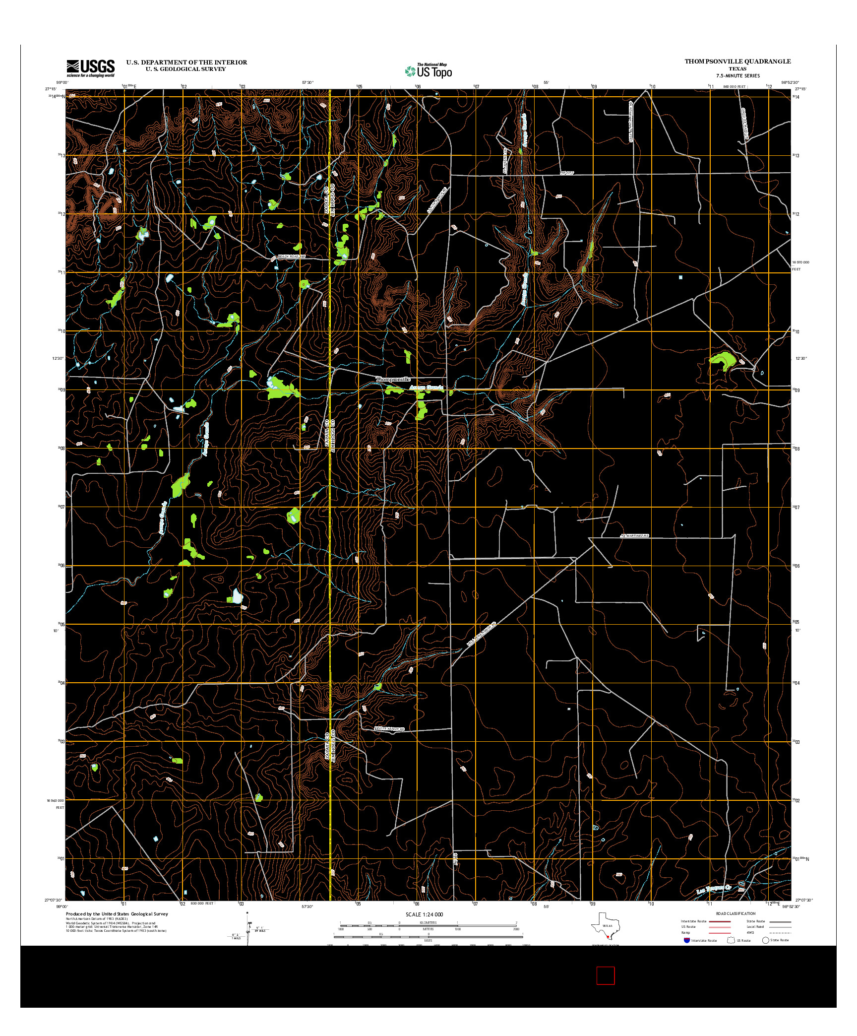 USGS US TOPO 7.5-MINUTE MAP FOR THOMPSONVILLE, TX 2013