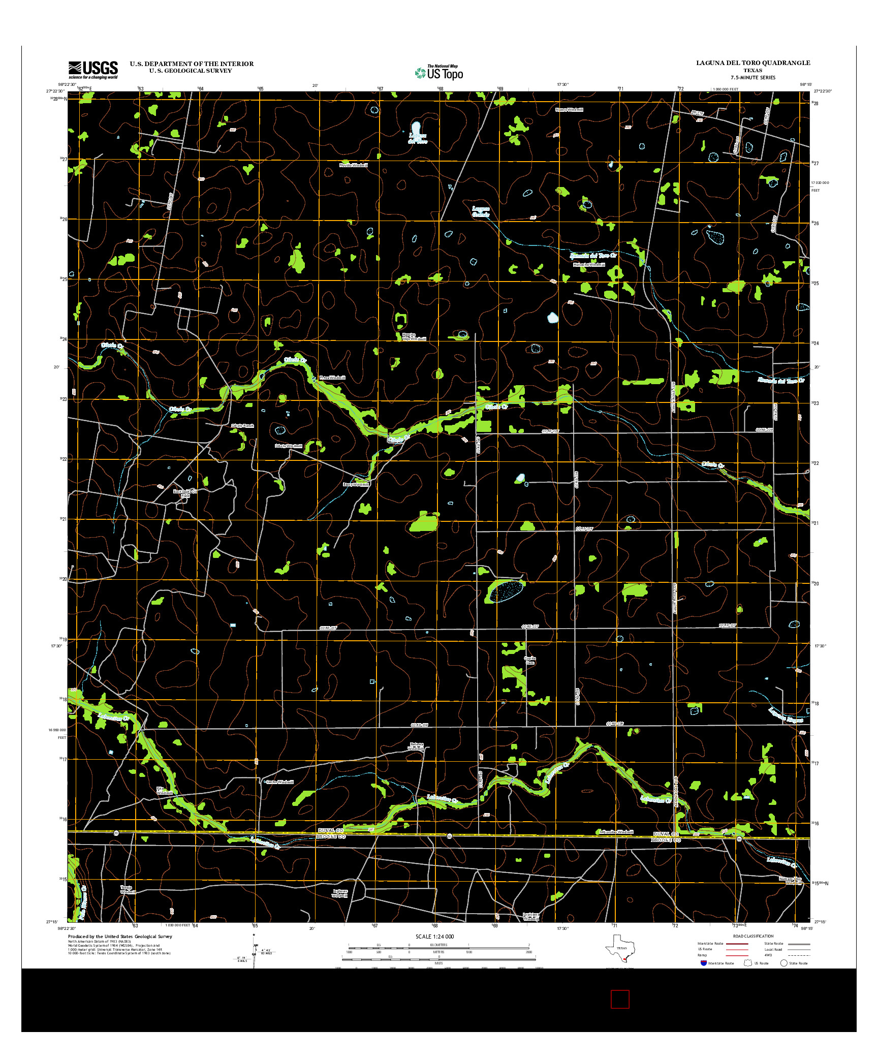 USGS US TOPO 7.5-MINUTE MAP FOR LAGUNA DEL TORO, TX 2013