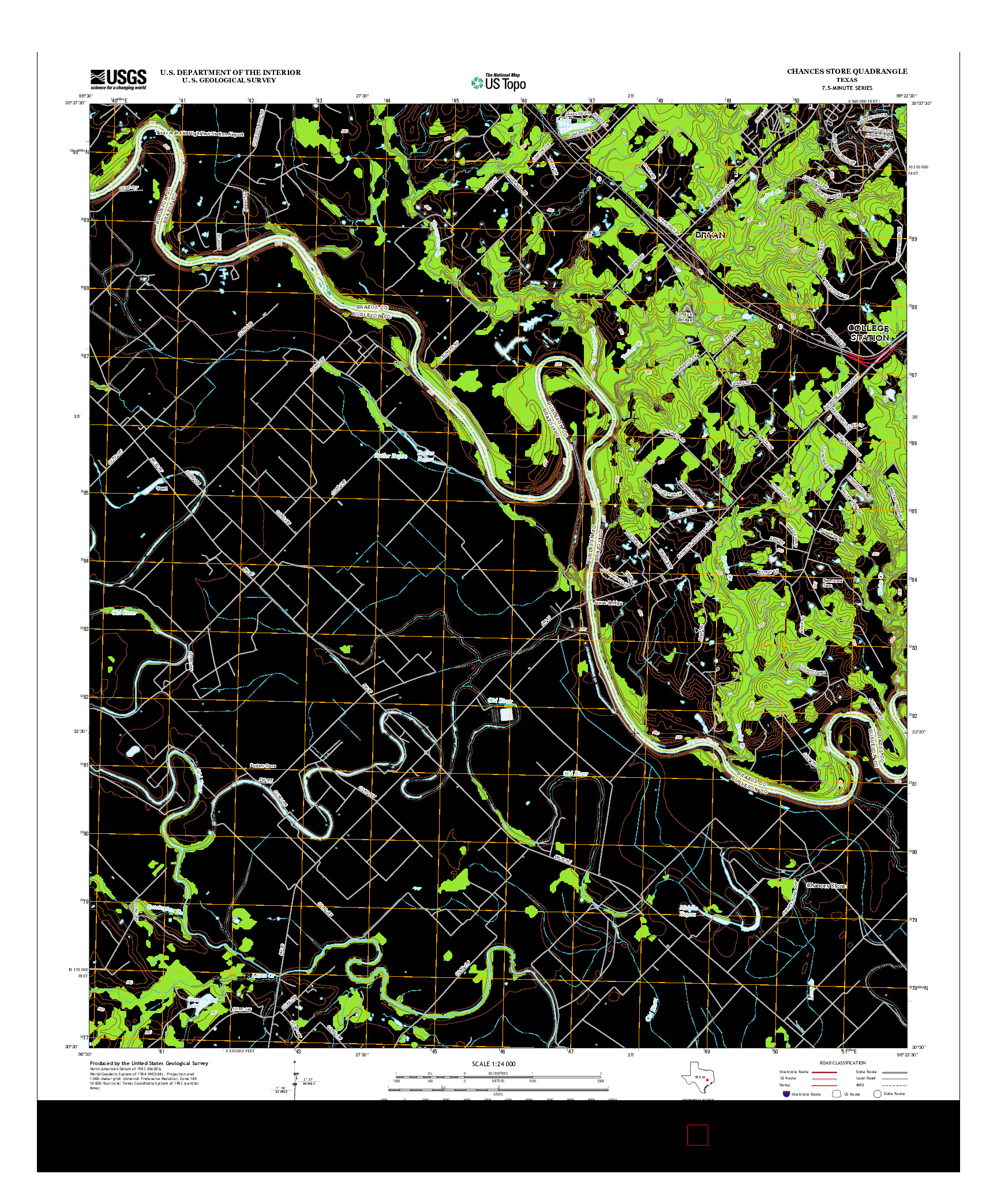 USGS US TOPO 7.5-MINUTE MAP FOR CHANCES STORE, TX 2013