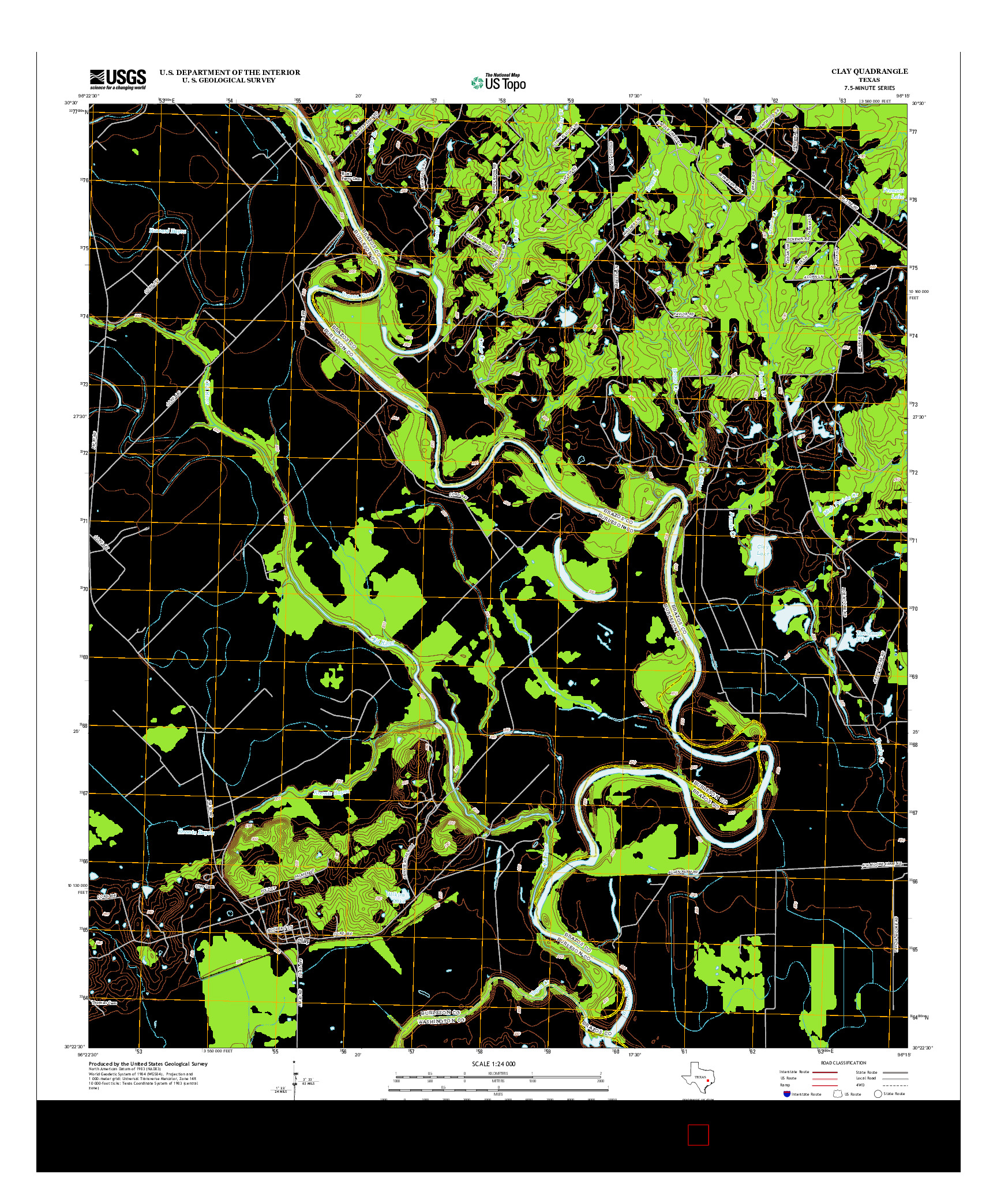 USGS US TOPO 7.5-MINUTE MAP FOR CLAY, TX 2013