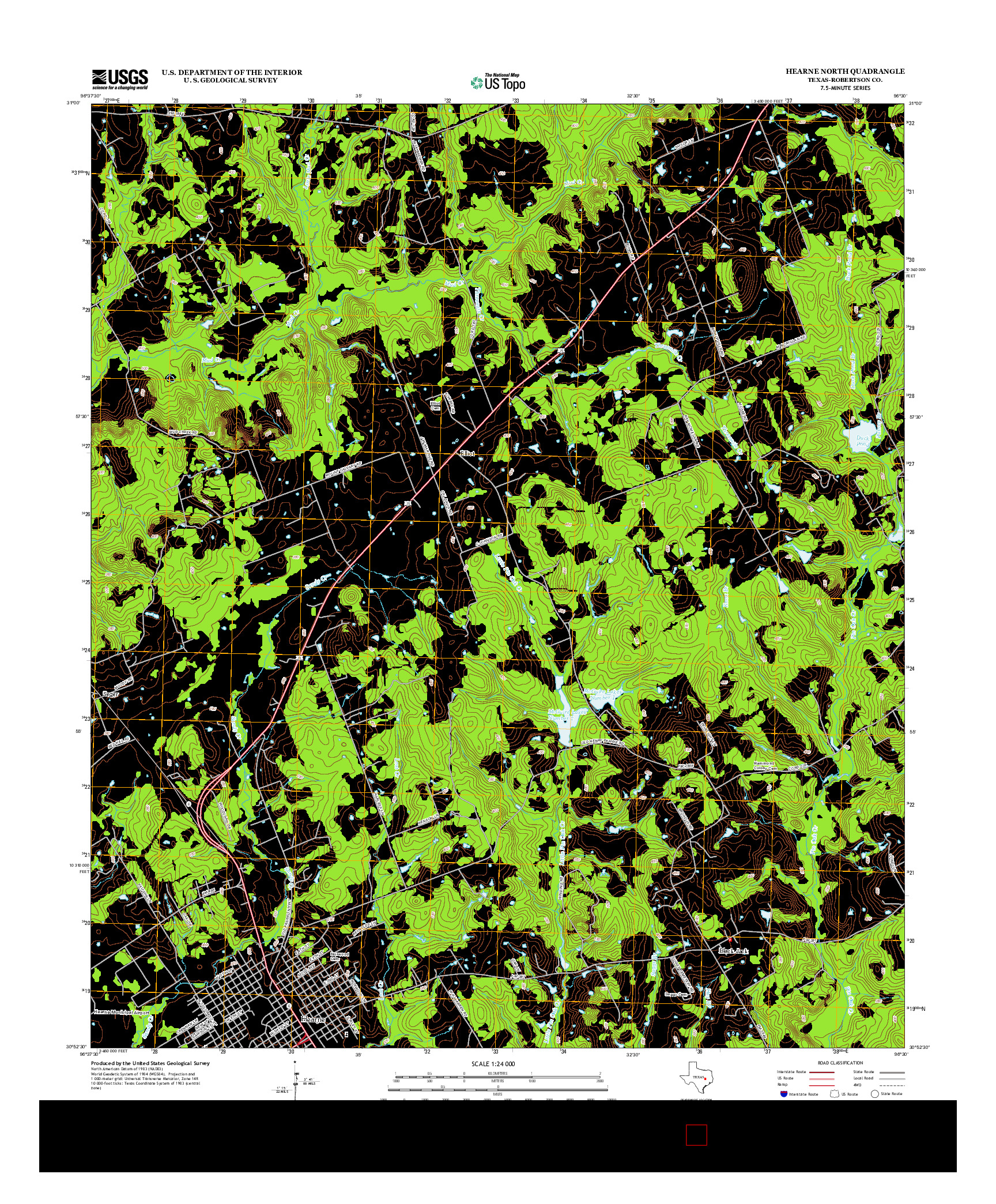 USGS US TOPO 7.5-MINUTE MAP FOR HEARNE NORTH, TX 2013