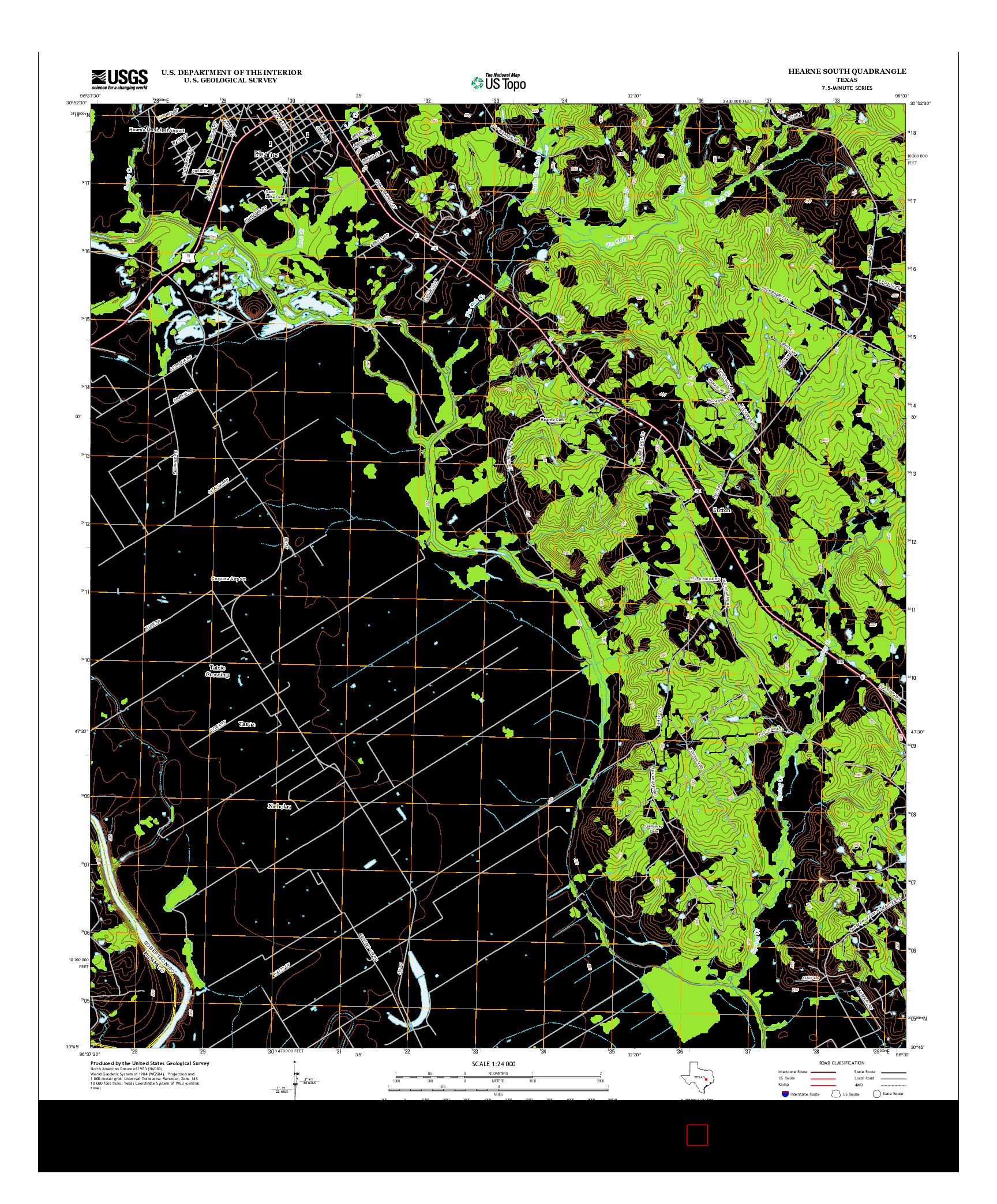 USGS US TOPO 7.5-MINUTE MAP FOR HEARNE SOUTH, TX 2013