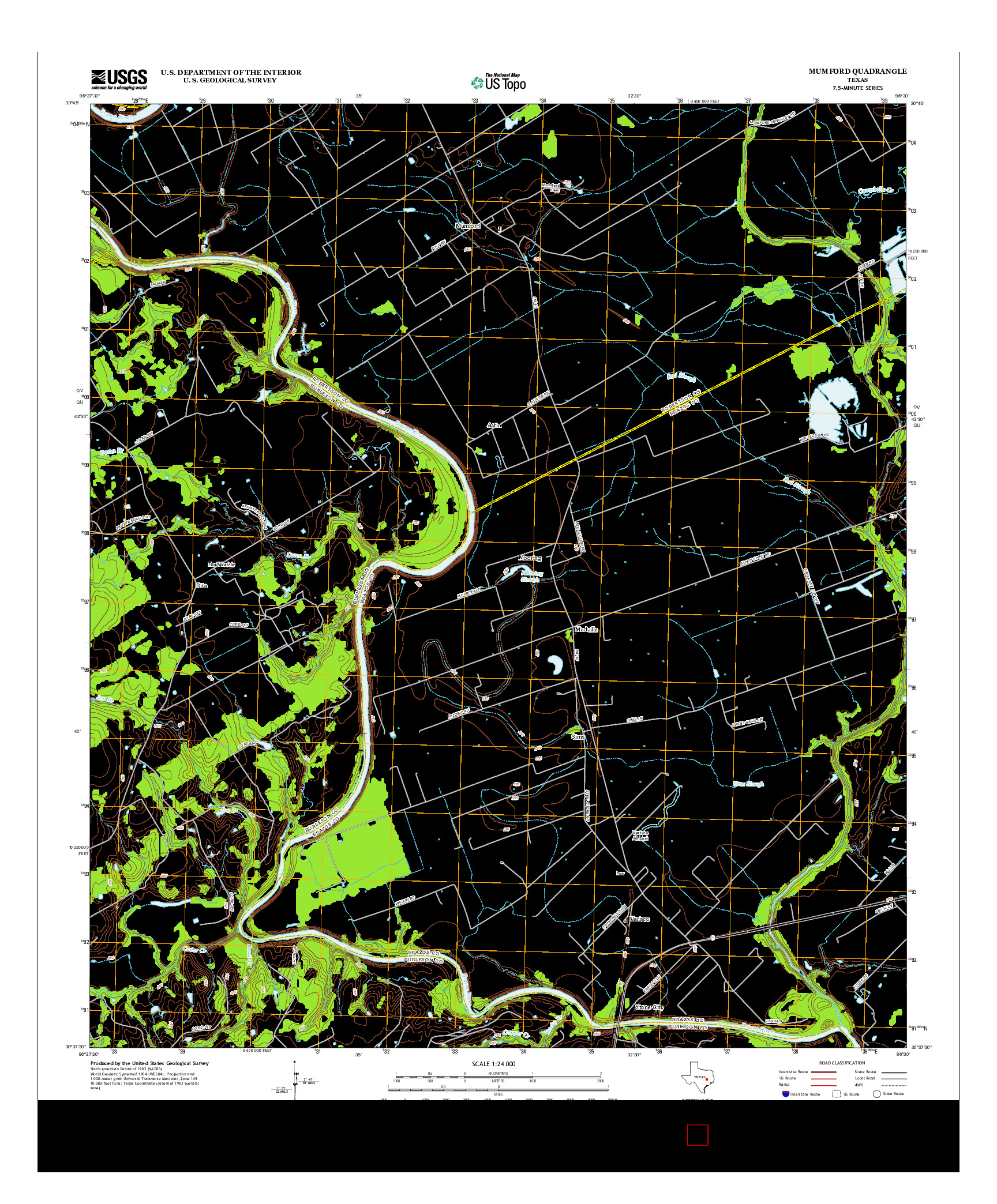 USGS US TOPO 7.5-MINUTE MAP FOR MUMFORD, TX 2013