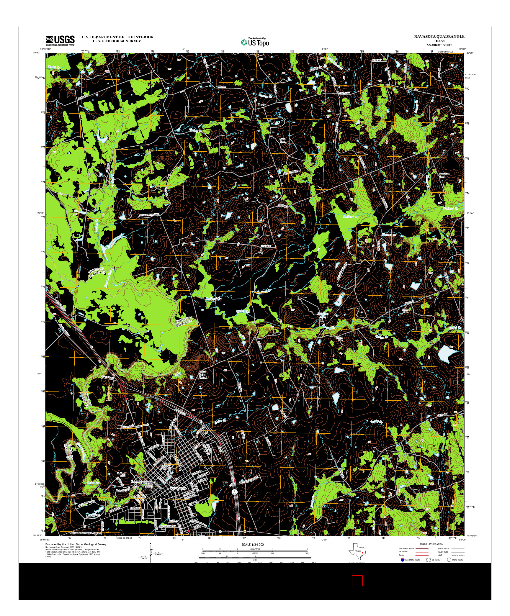 USGS US TOPO 7.5-MINUTE MAP FOR NAVASOTA, TX 2013