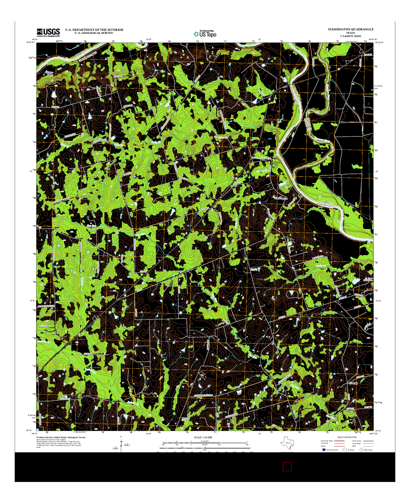 USGS US TOPO 7.5-MINUTE MAP FOR WASHINGTON, TX 2013