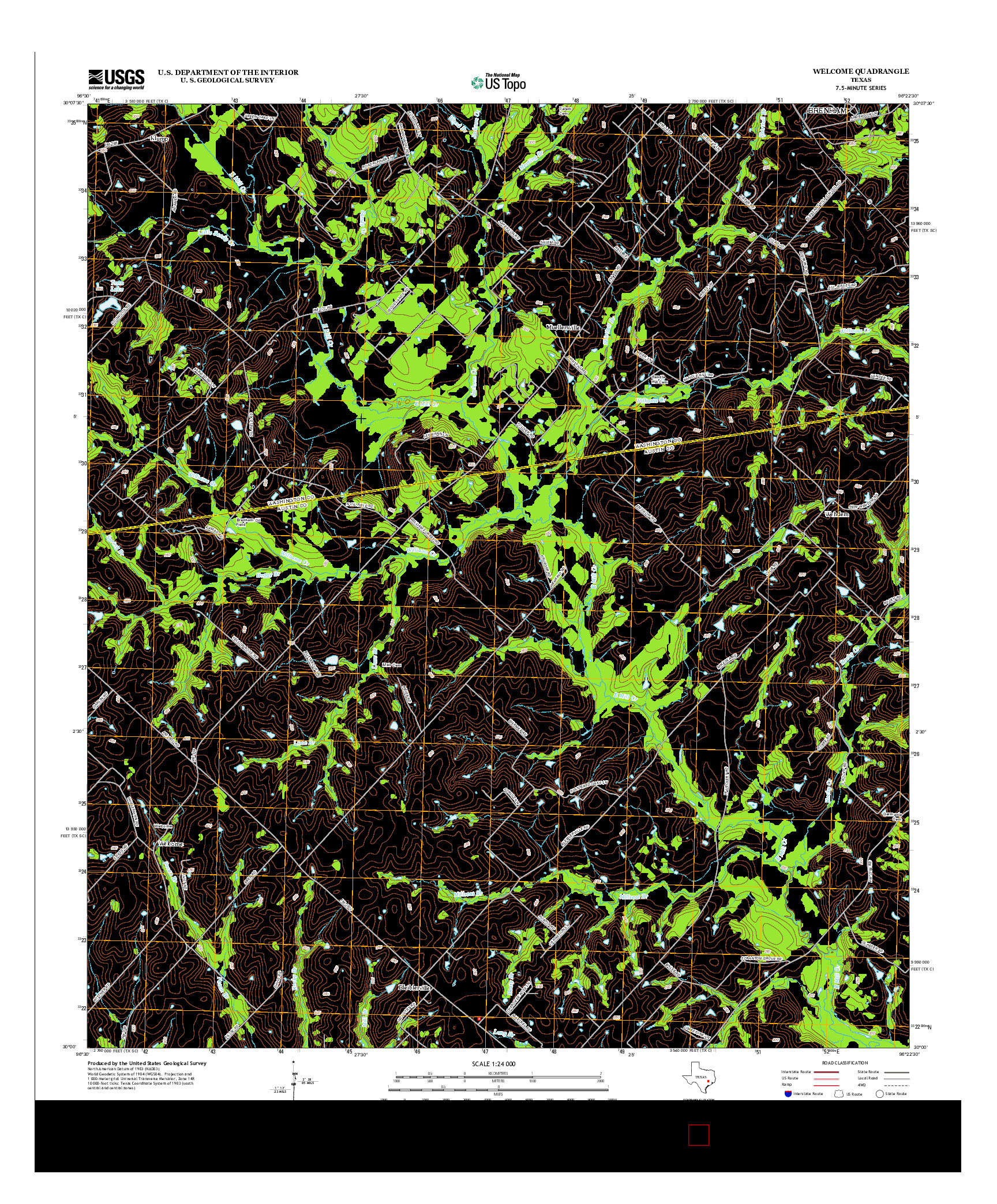 USGS US TOPO 7.5-MINUTE MAP FOR WELCOME, TX 2013