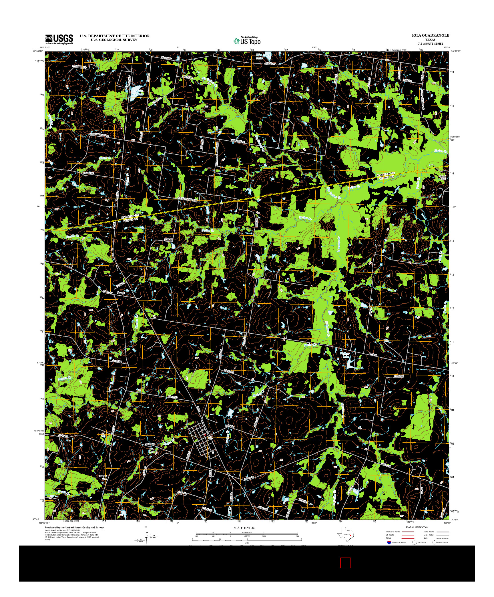 USGS US TOPO 7.5-MINUTE MAP FOR IOLA, TX 2013