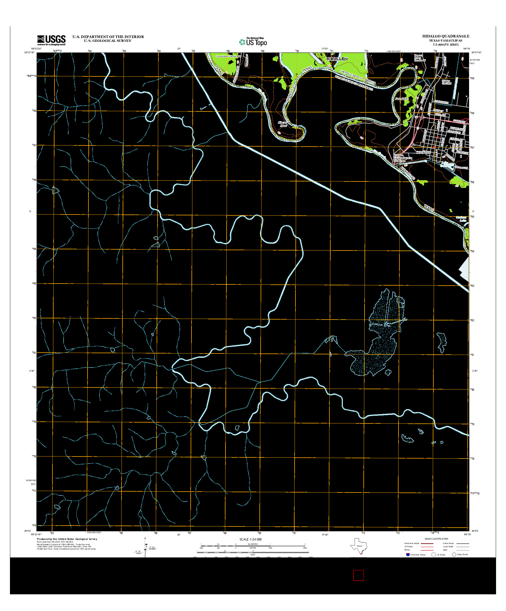 USGS US TOPO 7.5-MINUTE MAP FOR HIDALGO, TX-TAM 2013