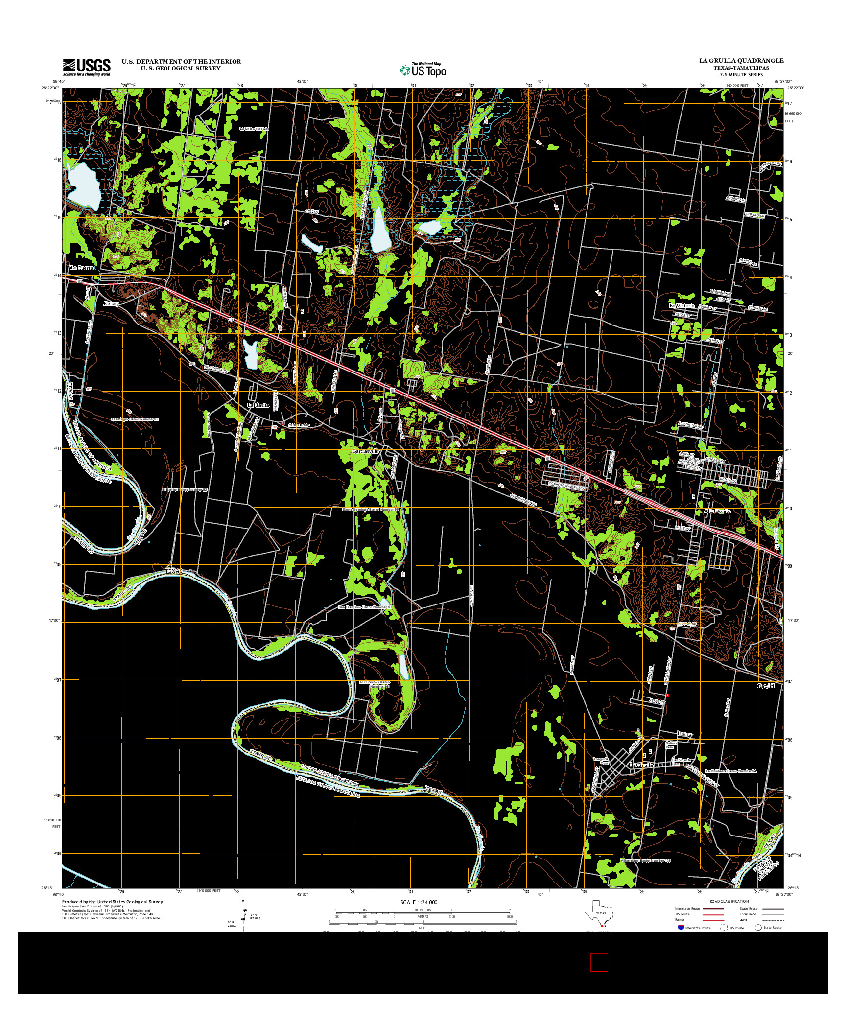 USGS US TOPO 7.5-MINUTE MAP FOR LA GRULLA, TX-TAM 2013