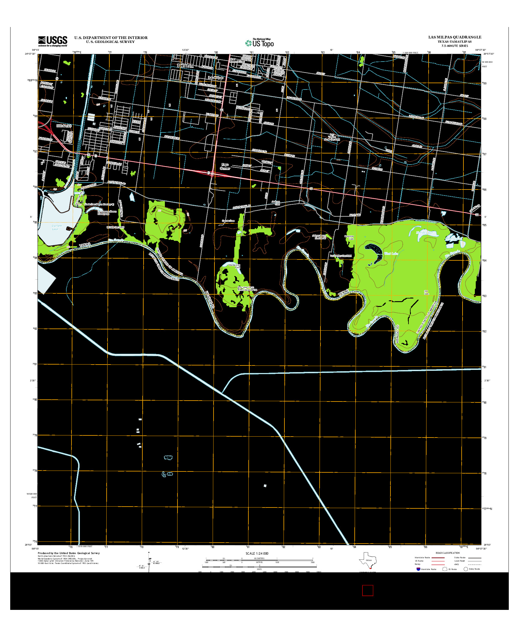 USGS US TOPO 7.5-MINUTE MAP FOR LAS MILPAS, TX-TAM 2013