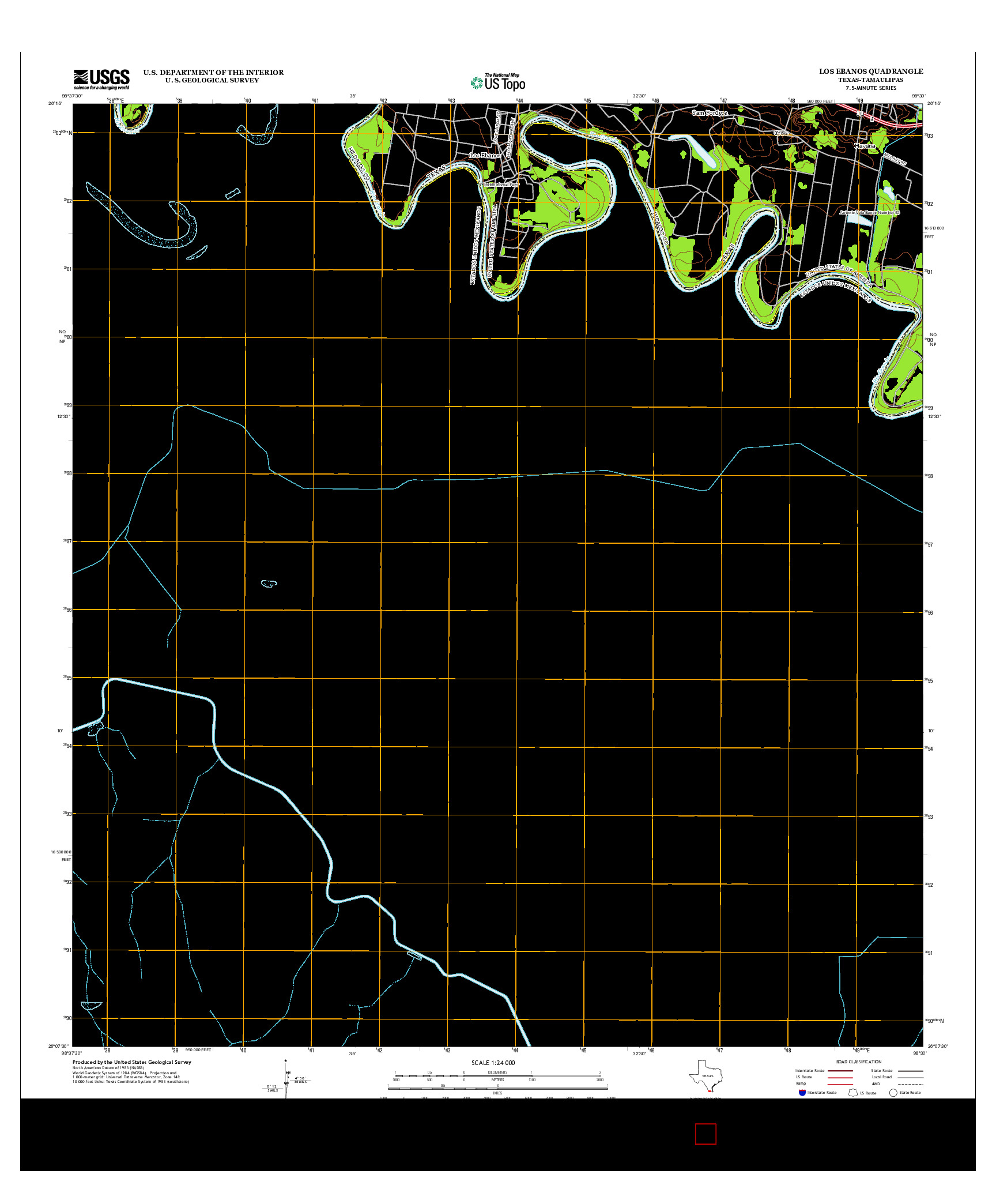 USGS US TOPO 7.5-MINUTE MAP FOR LOS EBANOS, TX-TAM 2013