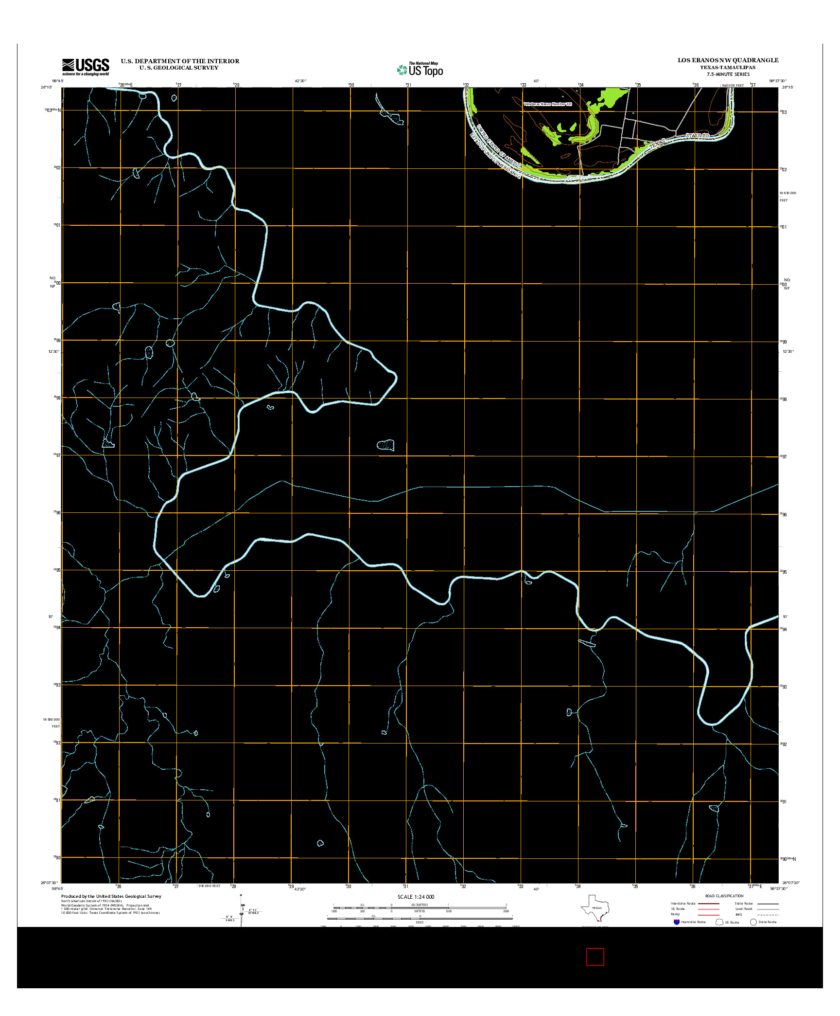 USGS US TOPO 7.5-MINUTE MAP FOR LOS EBANOS NW, TX-TAM 2013