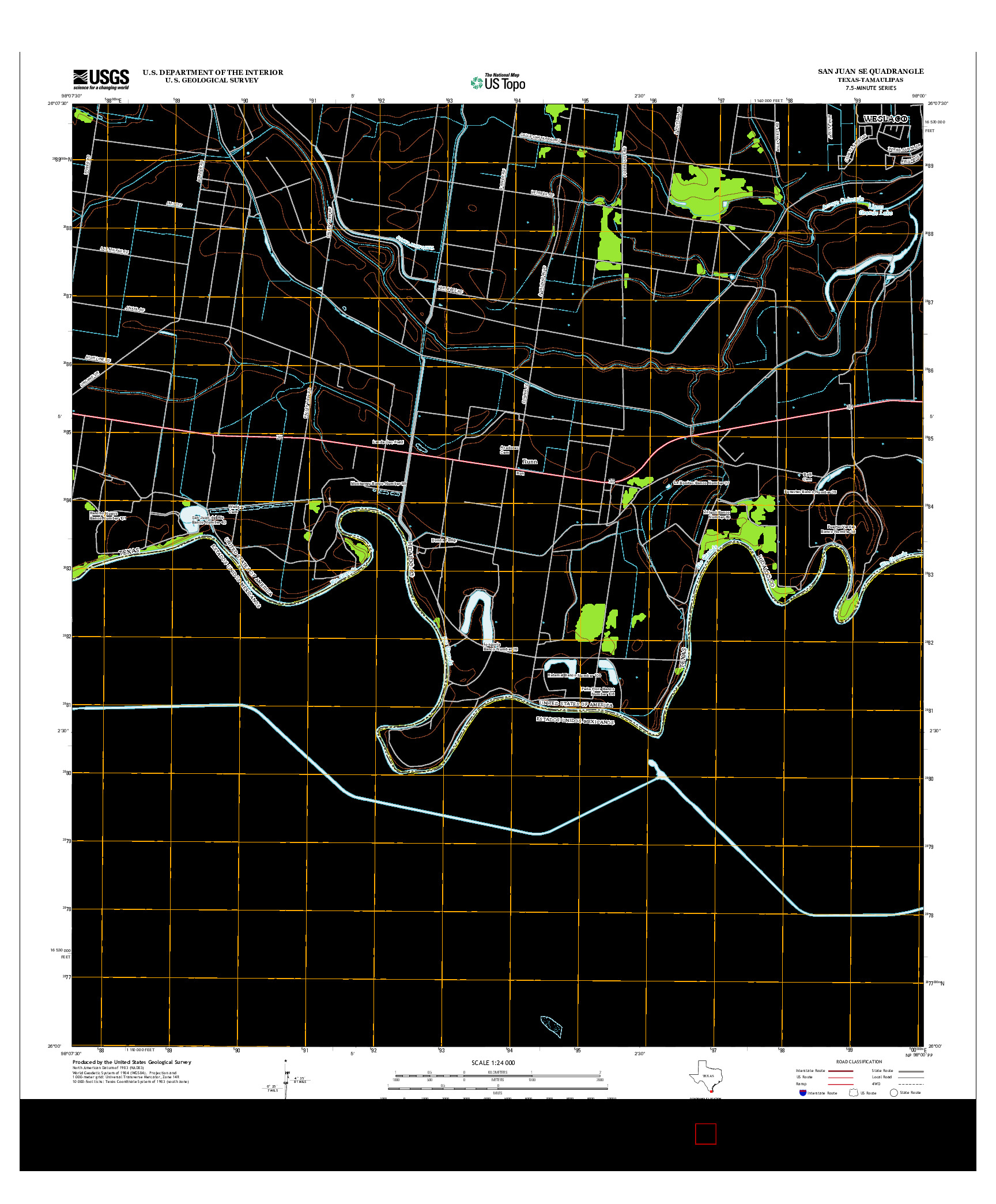 USGS US TOPO 7.5-MINUTE MAP FOR SAN JUAN SE, TX-TAM 2013