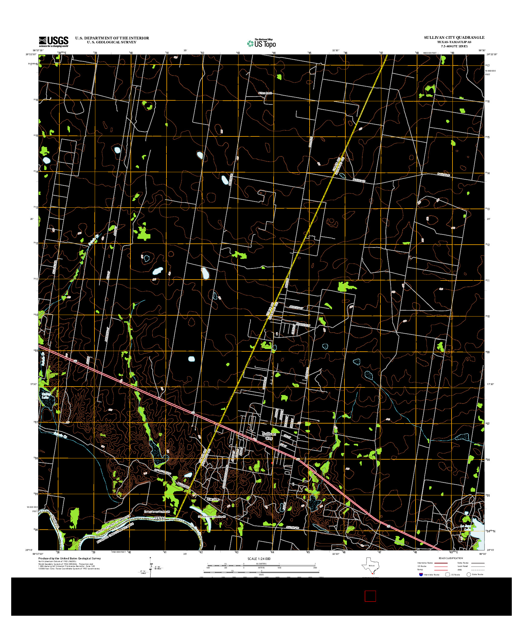 USGS US TOPO 7.5-MINUTE MAP FOR SULLIVAN CITY, TX-TAM 2013