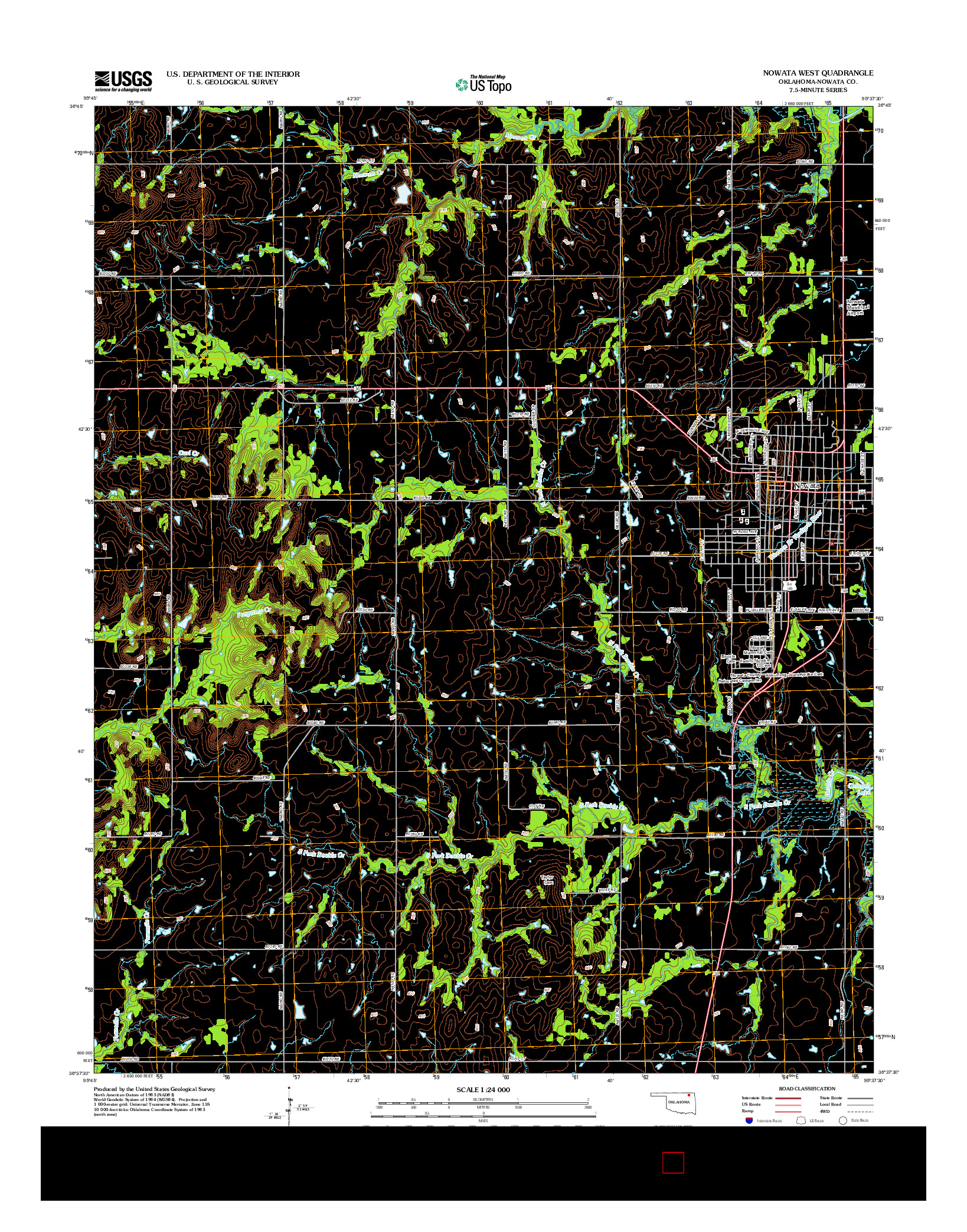 USGS US TOPO 7.5-MINUTE MAP FOR NOWATA WEST, OK 2013