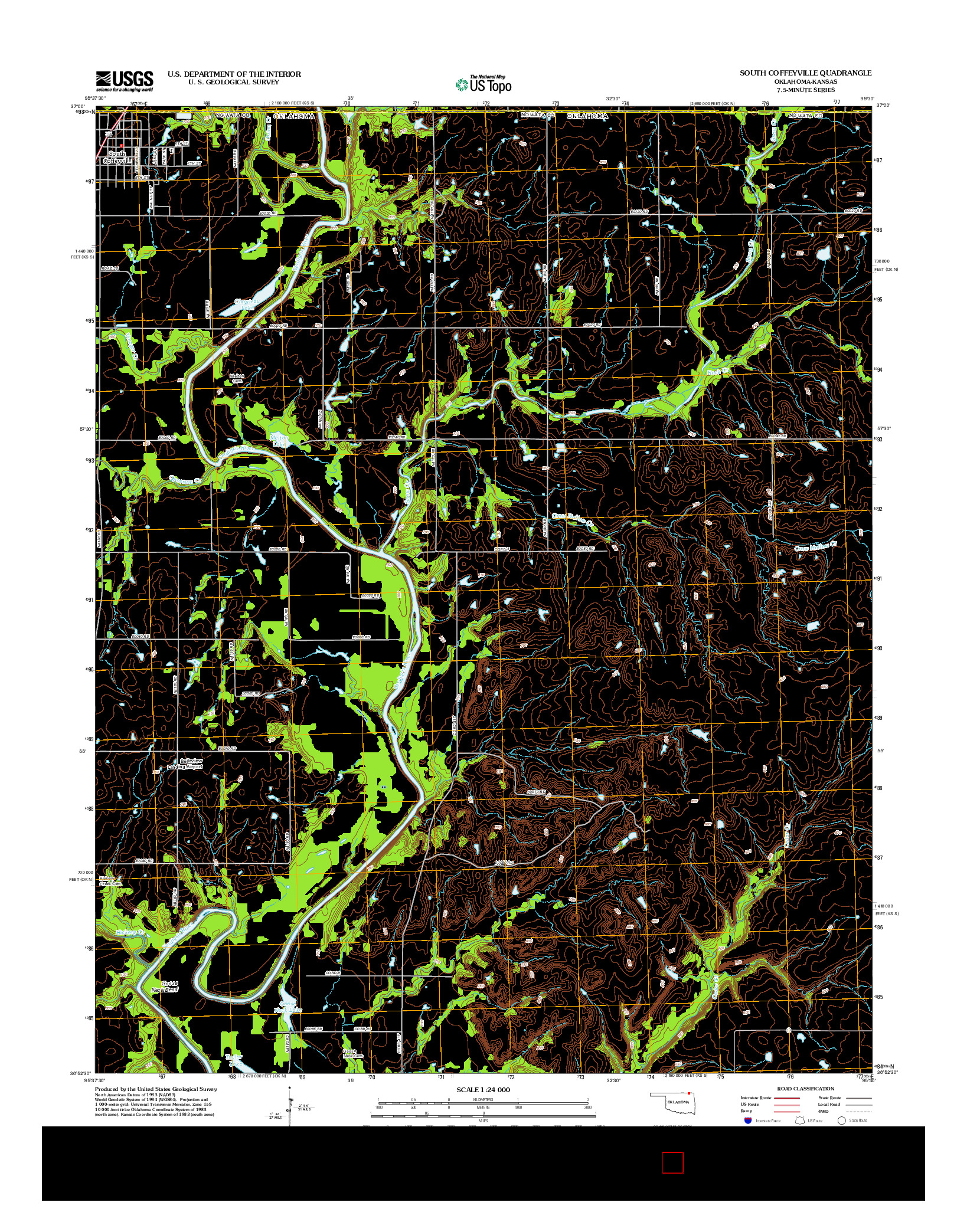 USGS US TOPO 7.5-MINUTE MAP FOR SOUTH COFFEYVILLE, OK-KS 2013