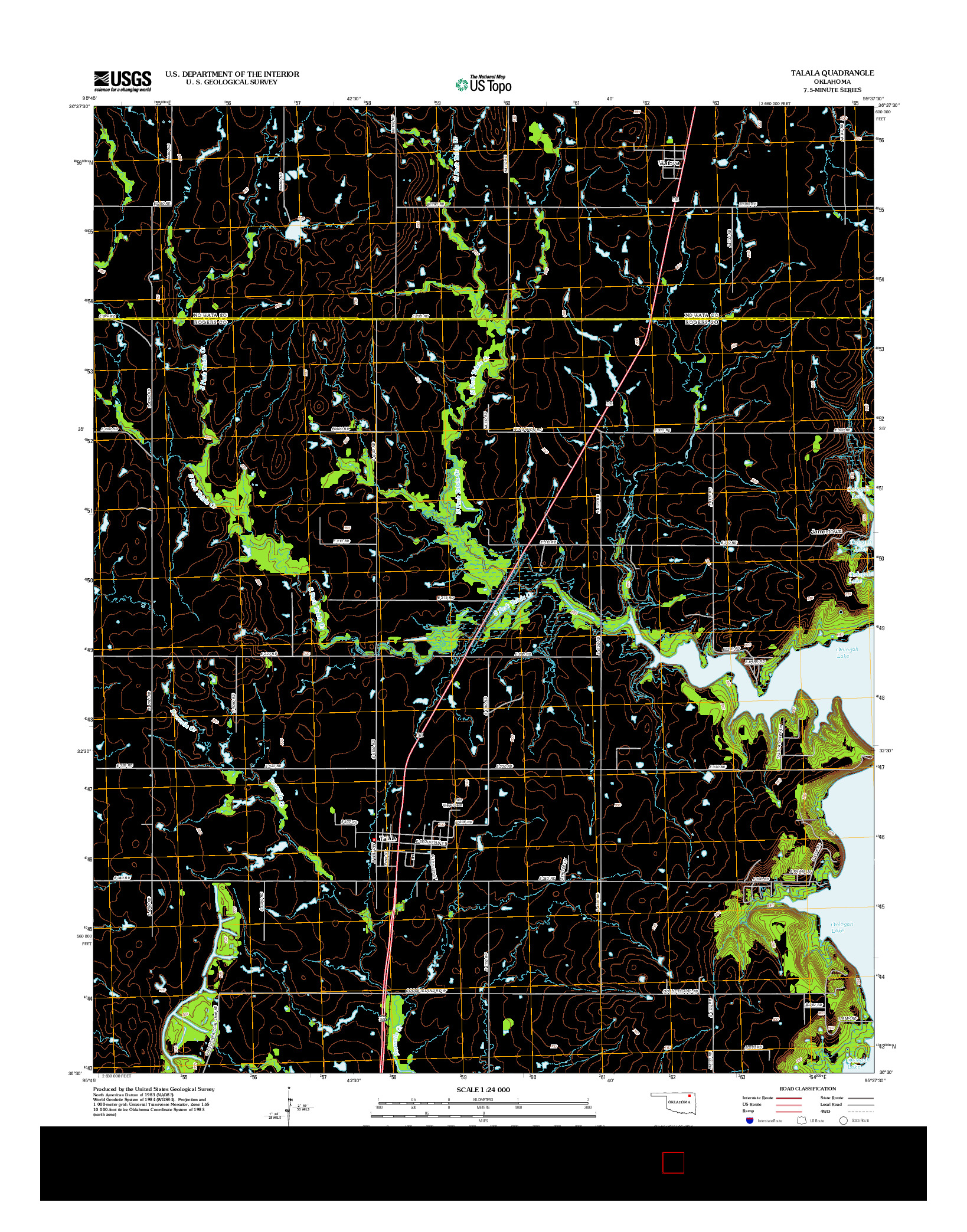 USGS US TOPO 7.5-MINUTE MAP FOR TALALA, OK 2013