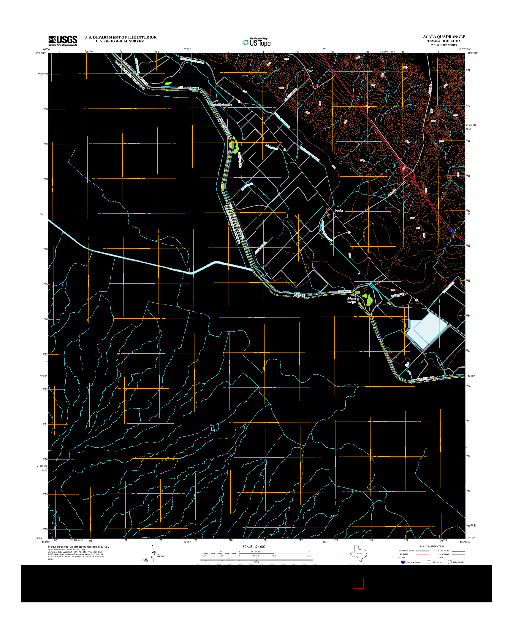 USGS US TOPO 7.5-MINUTE MAP FOR ACALA, TX-CHH 2013