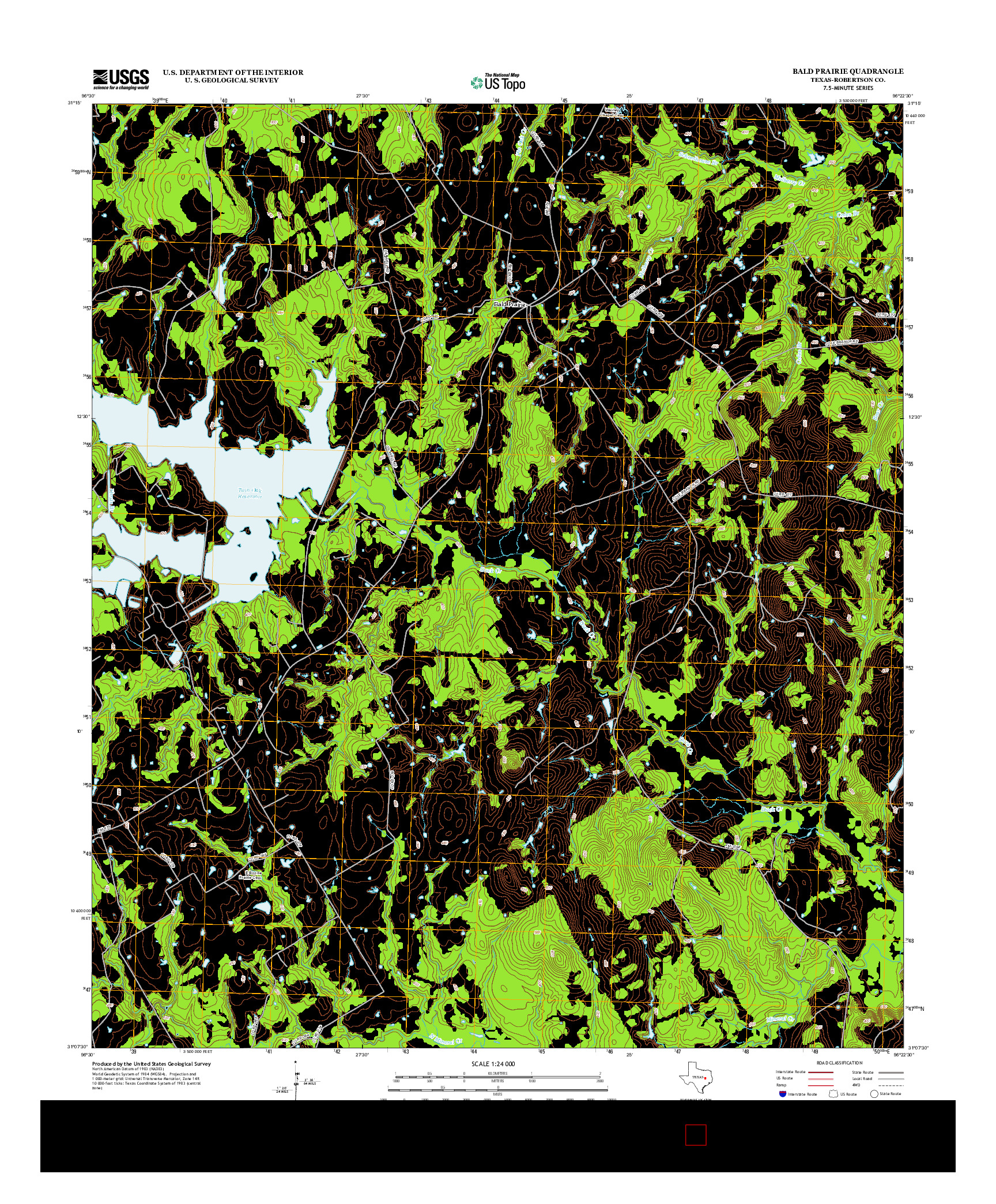 USGS US TOPO 7.5-MINUTE MAP FOR BALD PRAIRIE, TX 2013