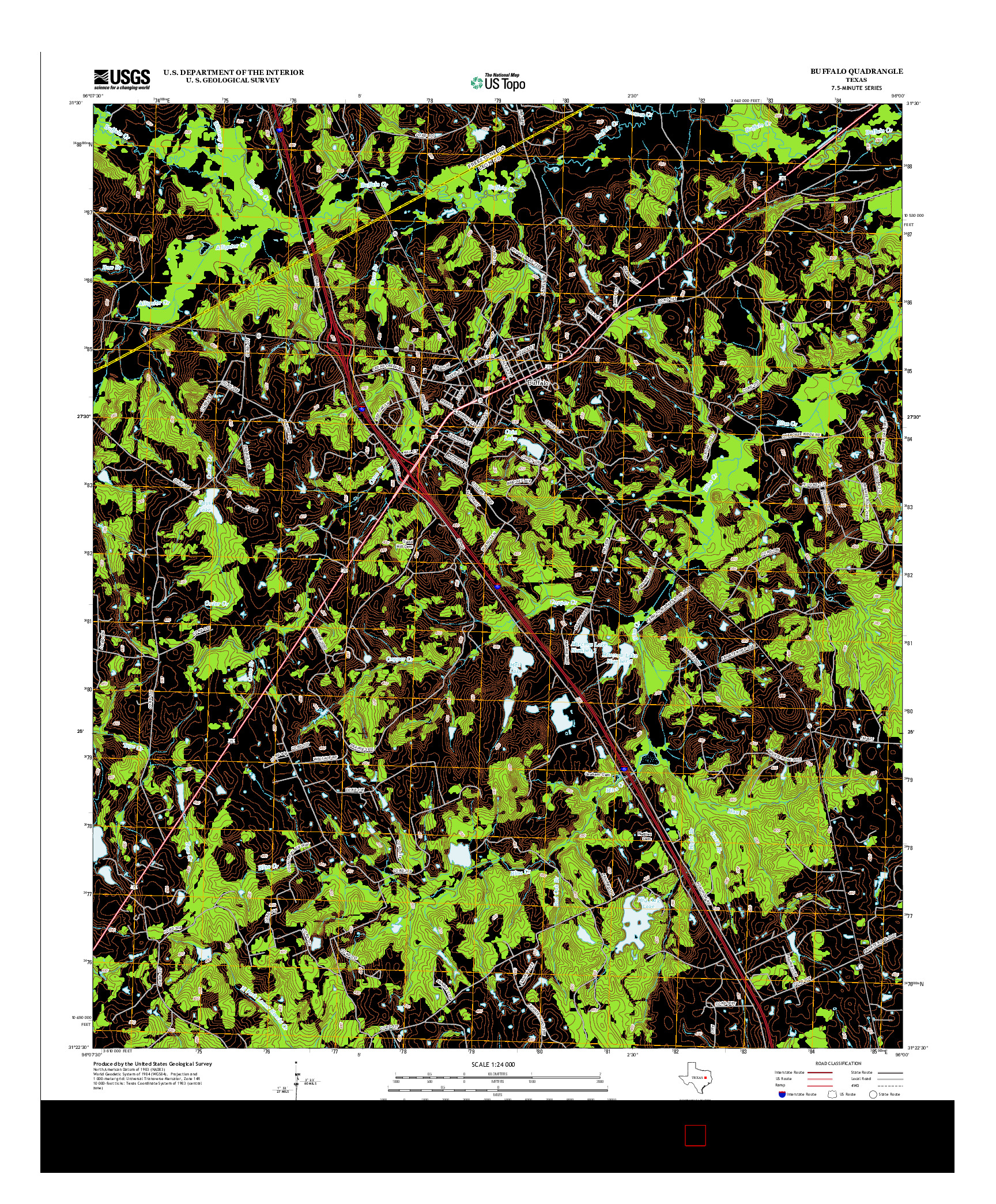 USGS US TOPO 7.5-MINUTE MAP FOR BUFFALO, TX 2013