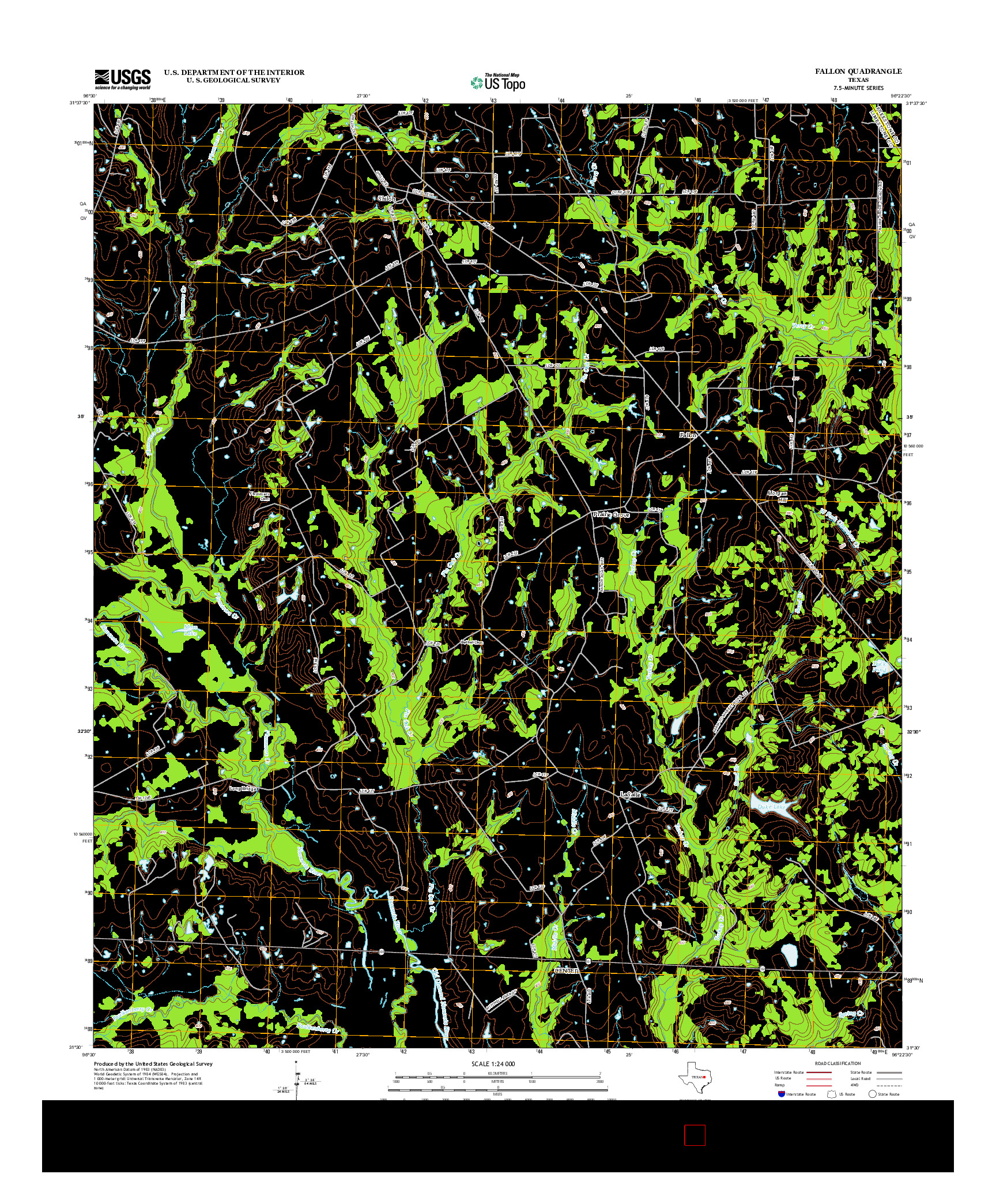 USGS US TOPO 7.5-MINUTE MAP FOR FALLON, TX 2013