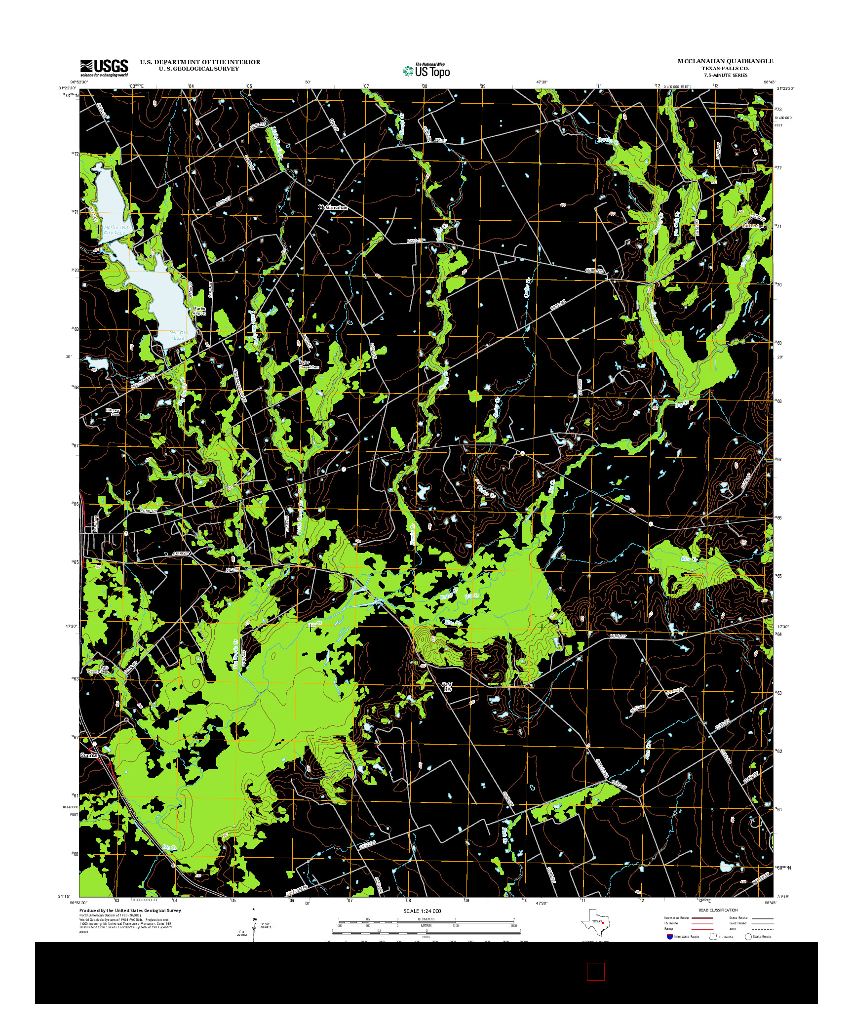 USGS US TOPO 7.5-MINUTE MAP FOR MCCLANAHAN, TX 2013