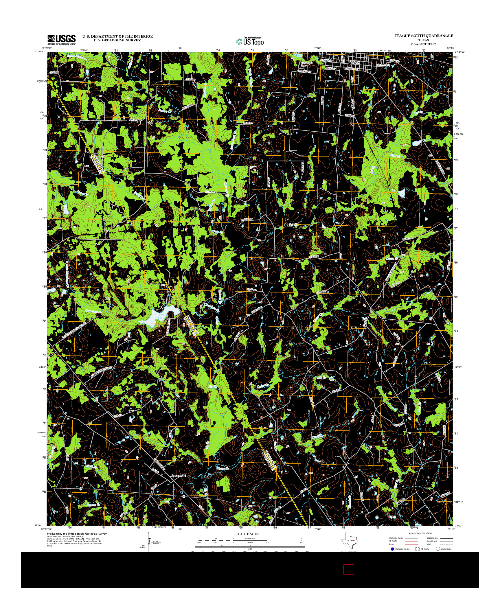 USGS US TOPO 7.5-MINUTE MAP FOR TEAGUE SOUTH, TX 2013