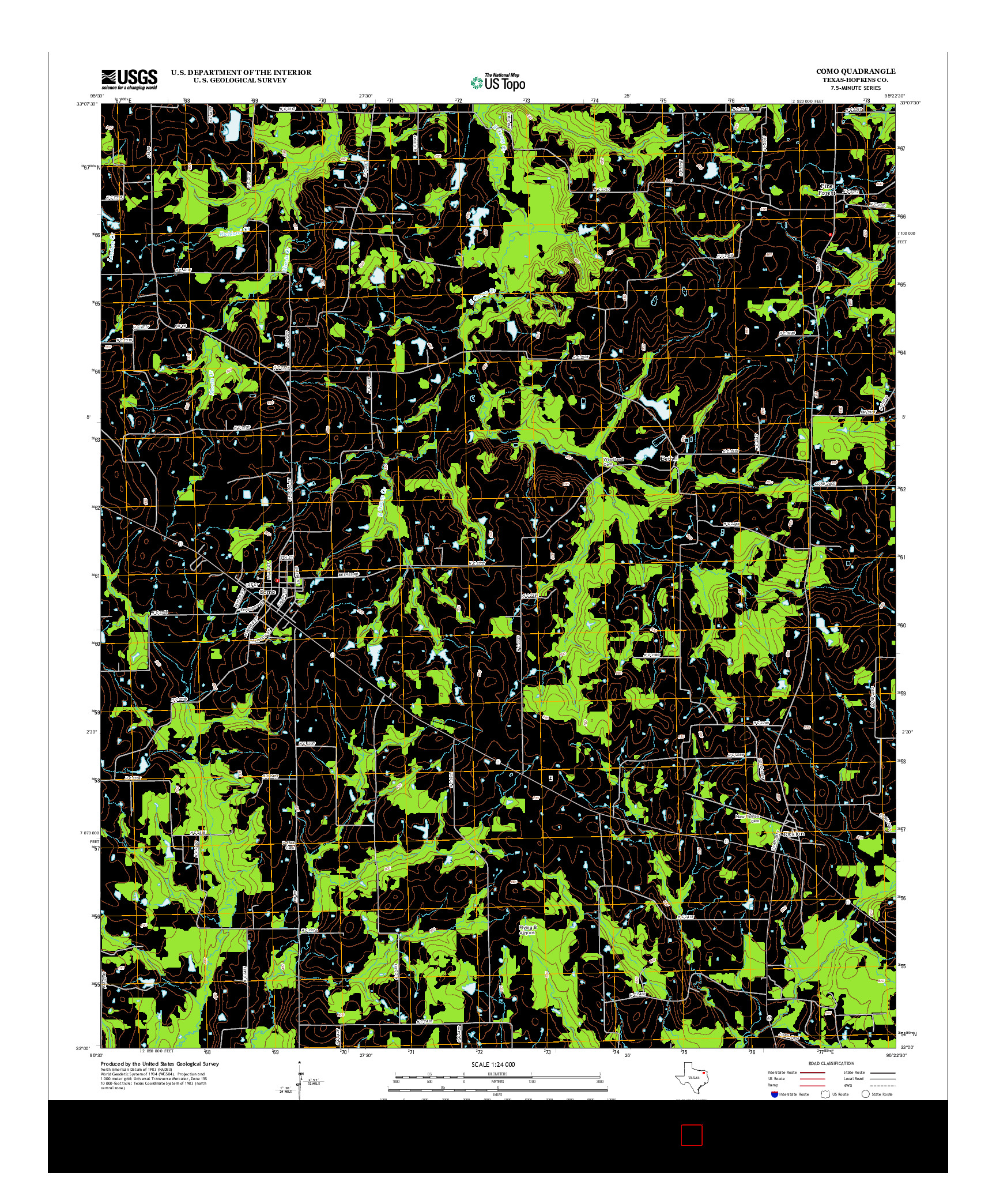 USGS US TOPO 7.5-MINUTE MAP FOR COMO, TX 2013