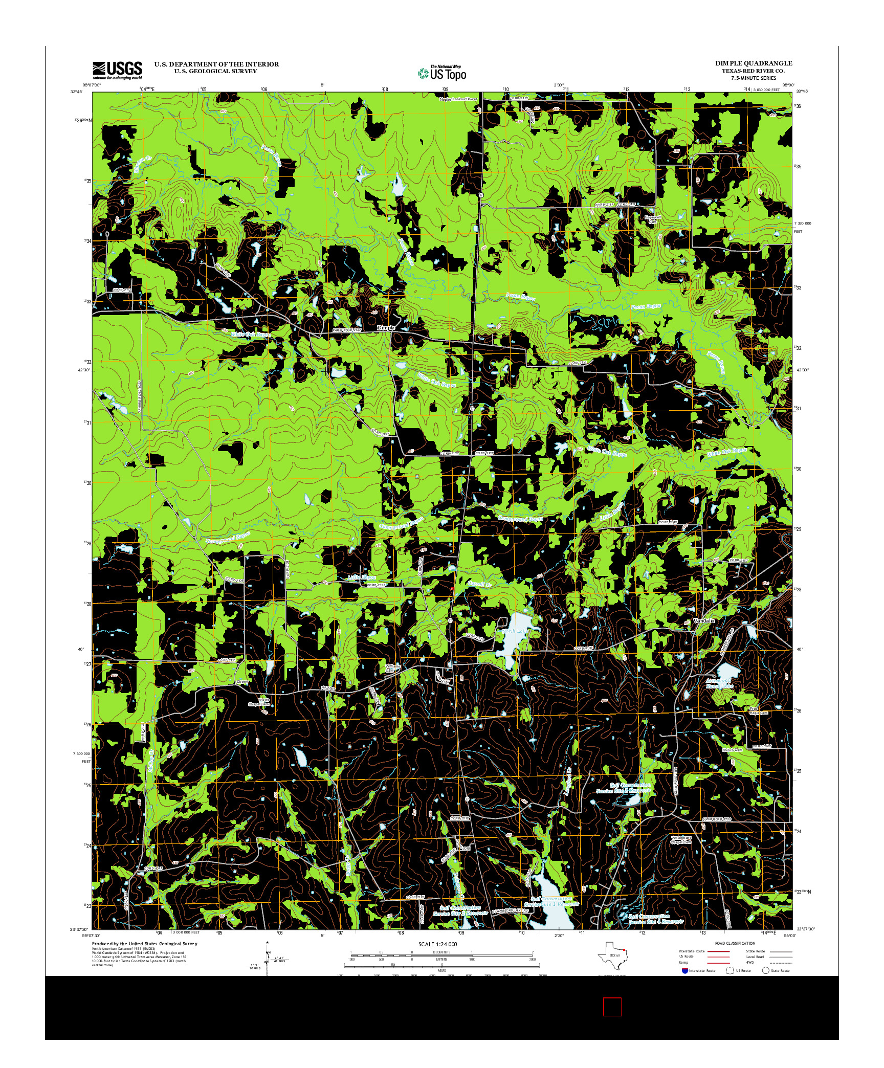 USGS US TOPO 7.5-MINUTE MAP FOR DIMPLE, TX 2013
