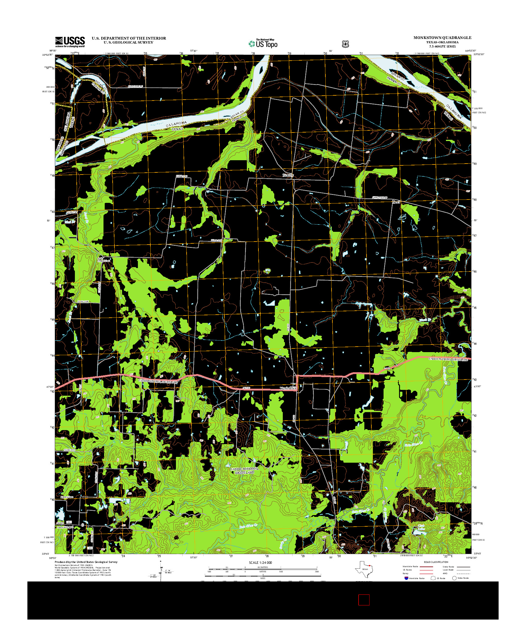 USGS US TOPO 7.5-MINUTE MAP FOR MONKSTOWN, TX-OK 2013