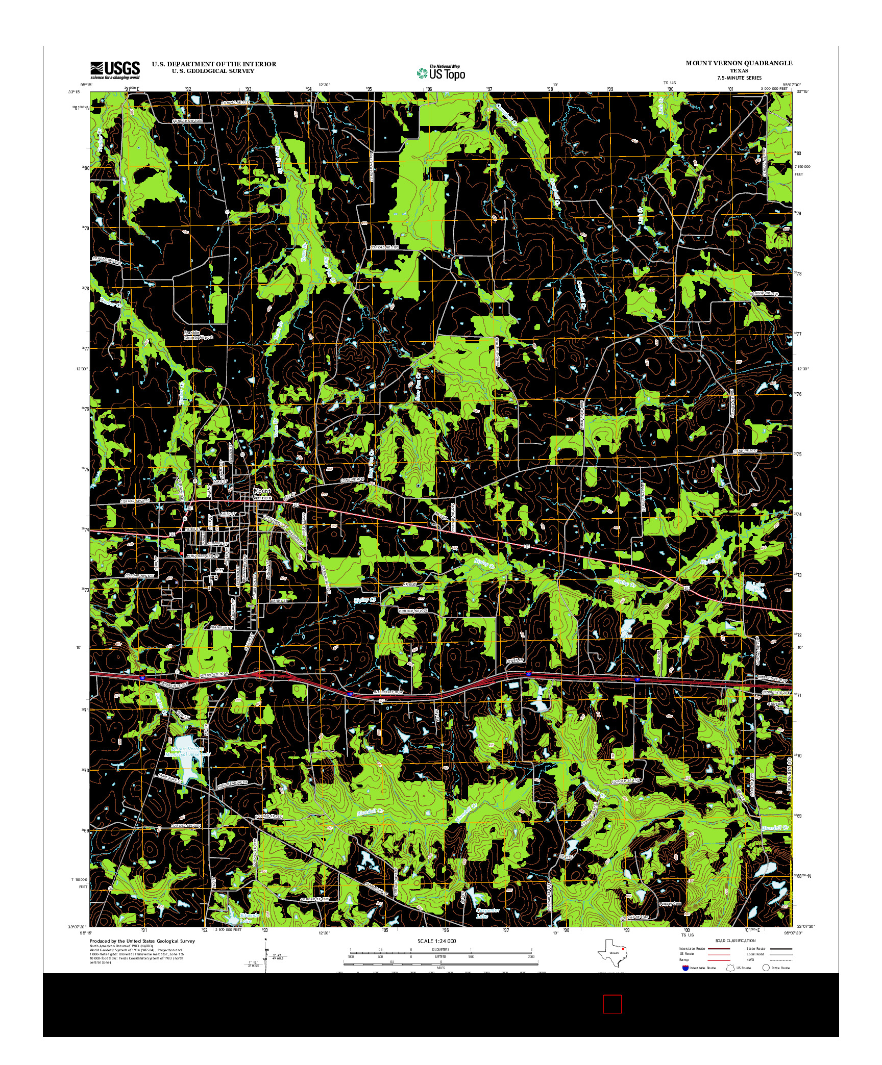 USGS US TOPO 7.5-MINUTE MAP FOR MOUNT VERNON, TX 2013