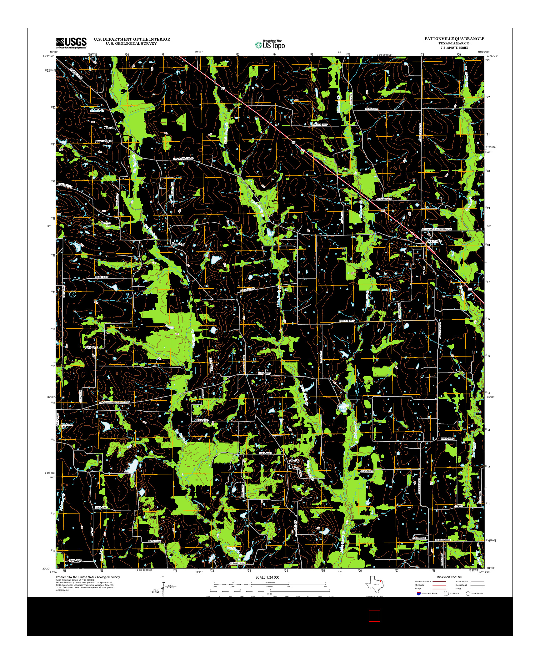 USGS US TOPO 7.5-MINUTE MAP FOR PATTONVILLE, TX 2013